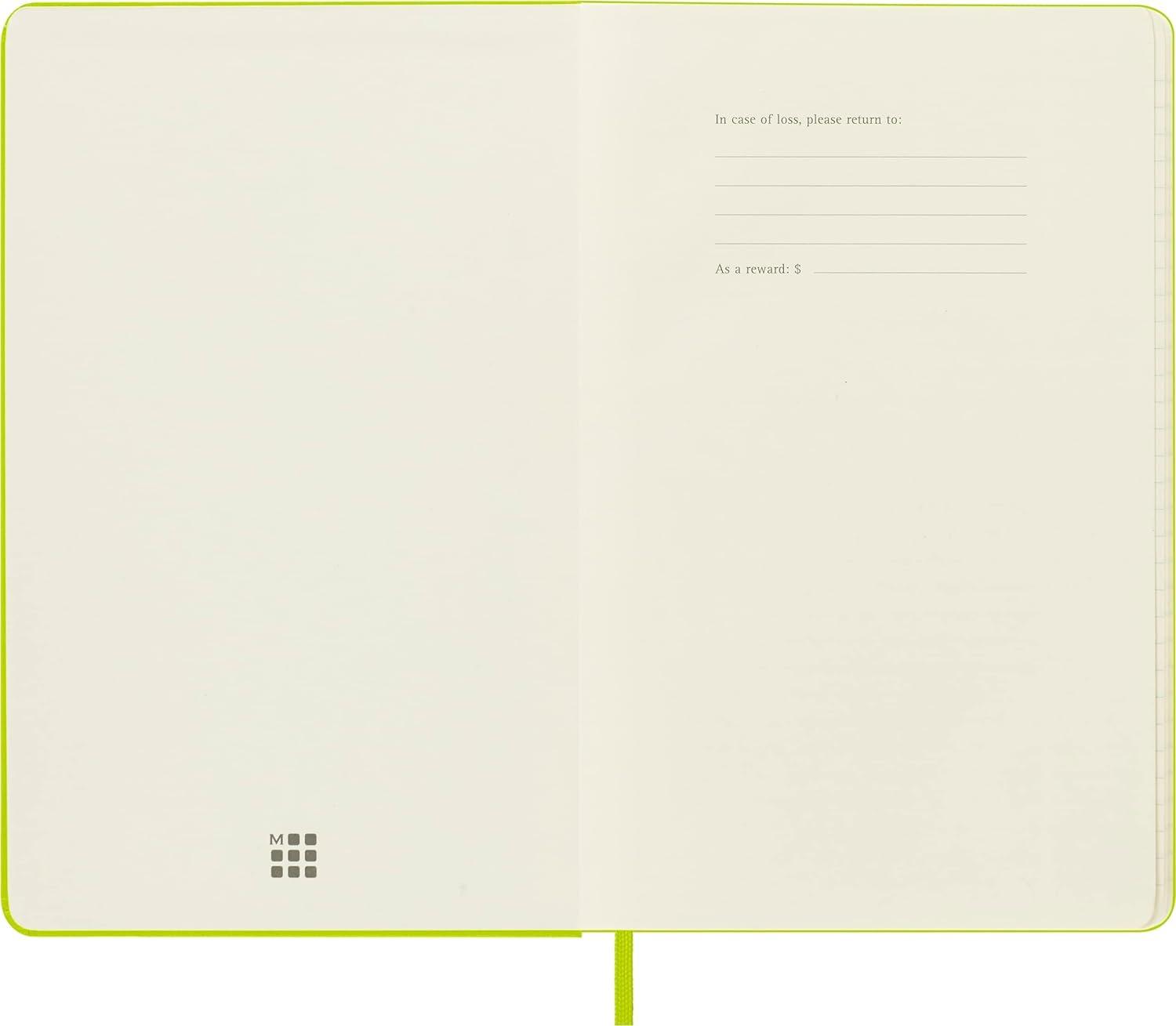Moleskine - Classic Notebook, Ruled Notebook, Hard Cover and Elastic Closure, Size Large 13 x 21 cm, Colour Lemon Green, 240 Pages