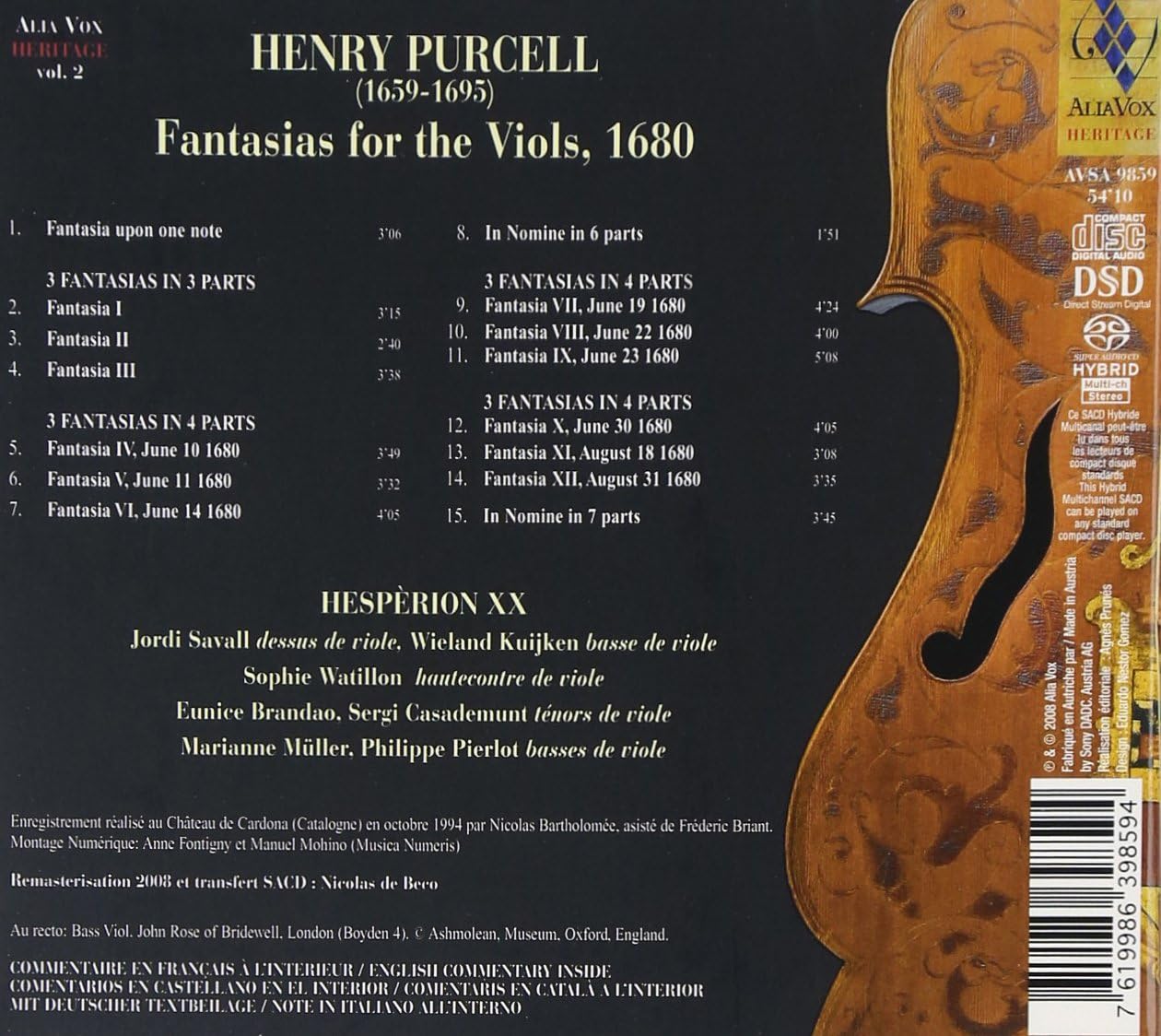 Fantasias for the Viols (Savall)
