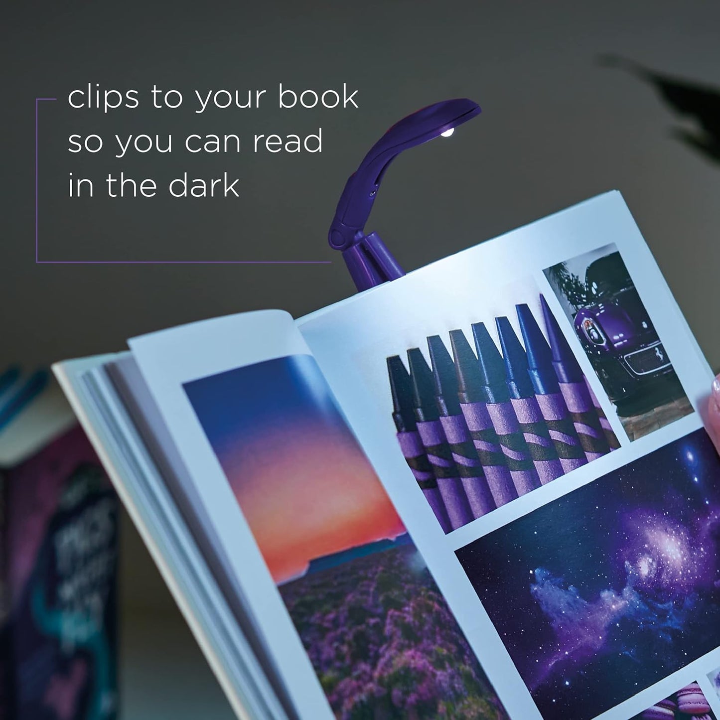 The Really Tiny Book Light In Purple - Personal Reading Light