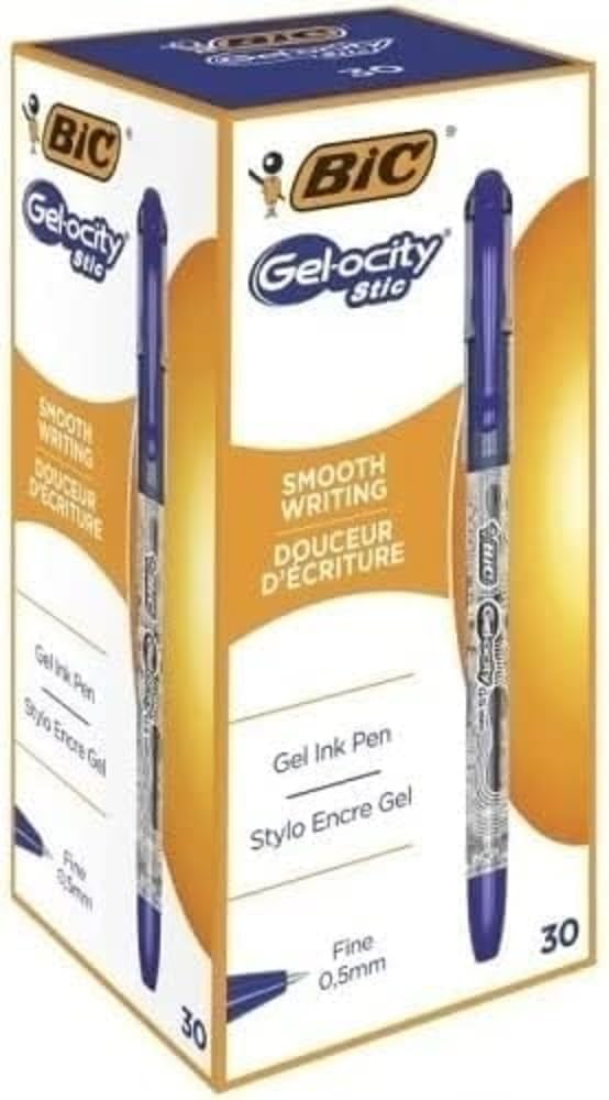 BIC Gelocity Gel Pens - Blue (Pack of 30