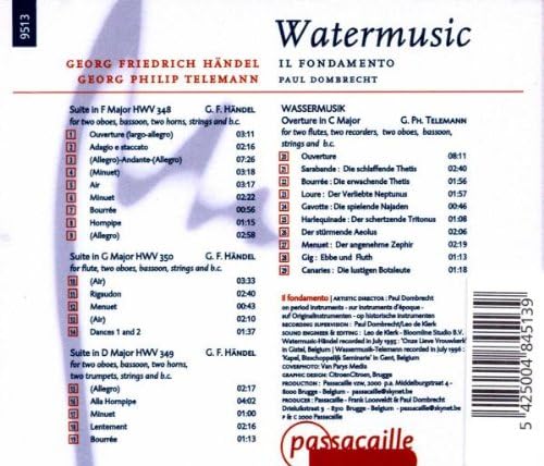 Handel; Telemann: Water Music /Il Fondamento · Dombrecht