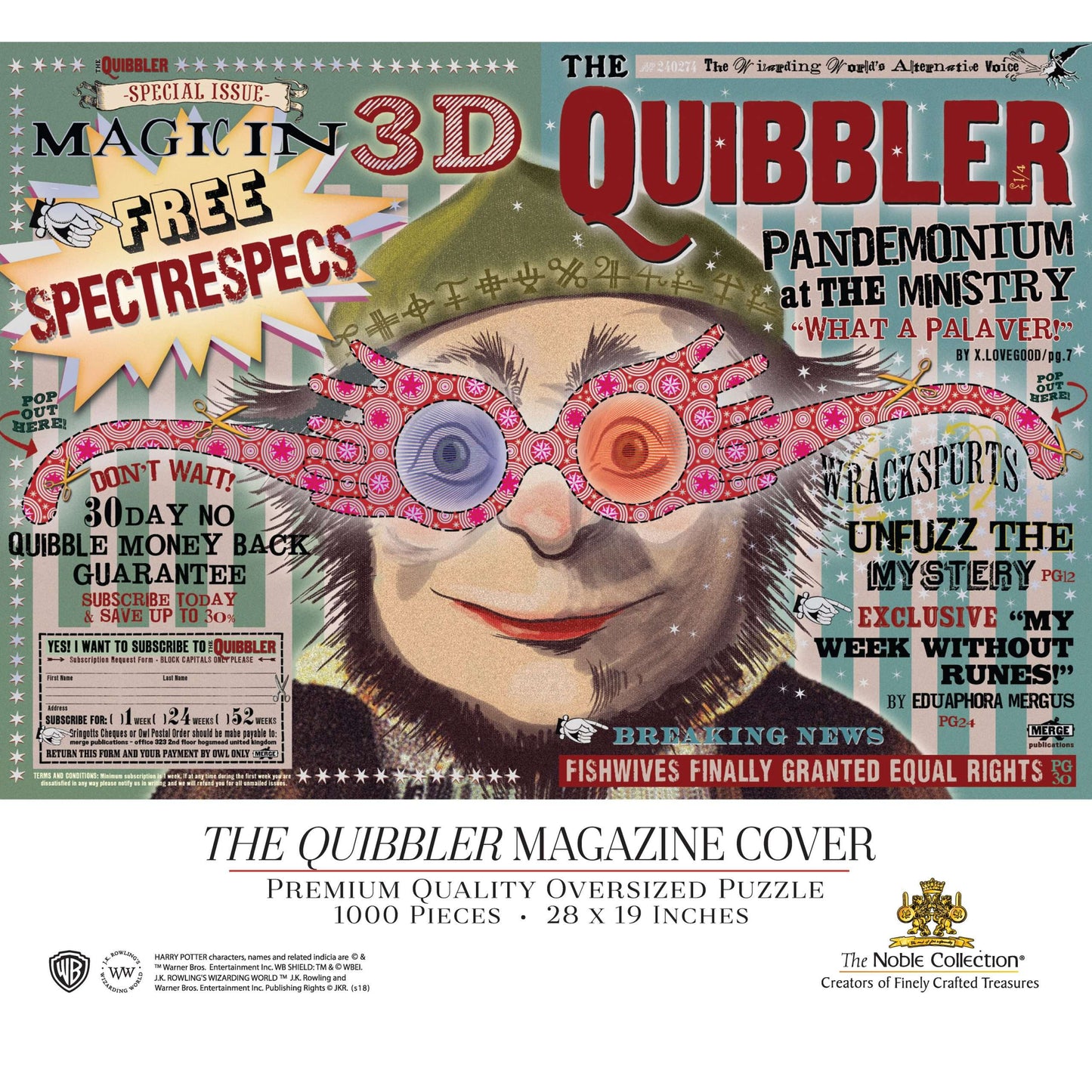 The Noble Collection Puzzle Magazin Quisquilloso 1000 Puzzle 71X48