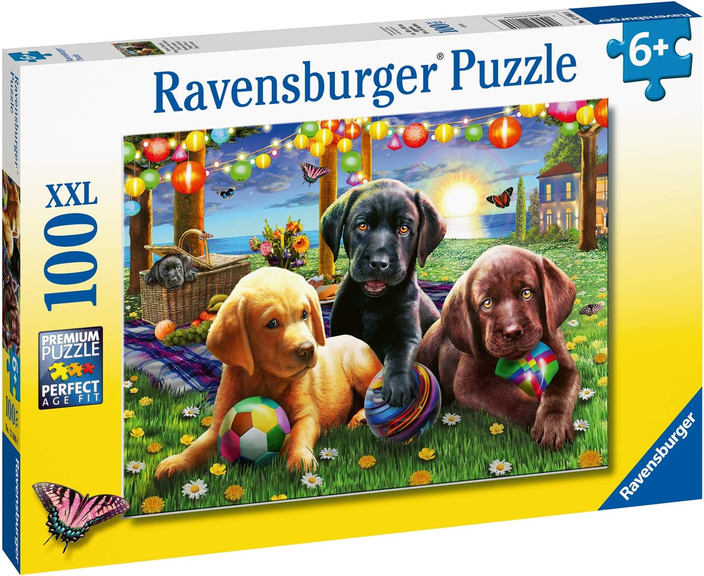 Ravensburger Puppy Picnic 100 Piece Jigsaw Puzzle With Extra Large Pieces For Kids Age 6 Years And Up