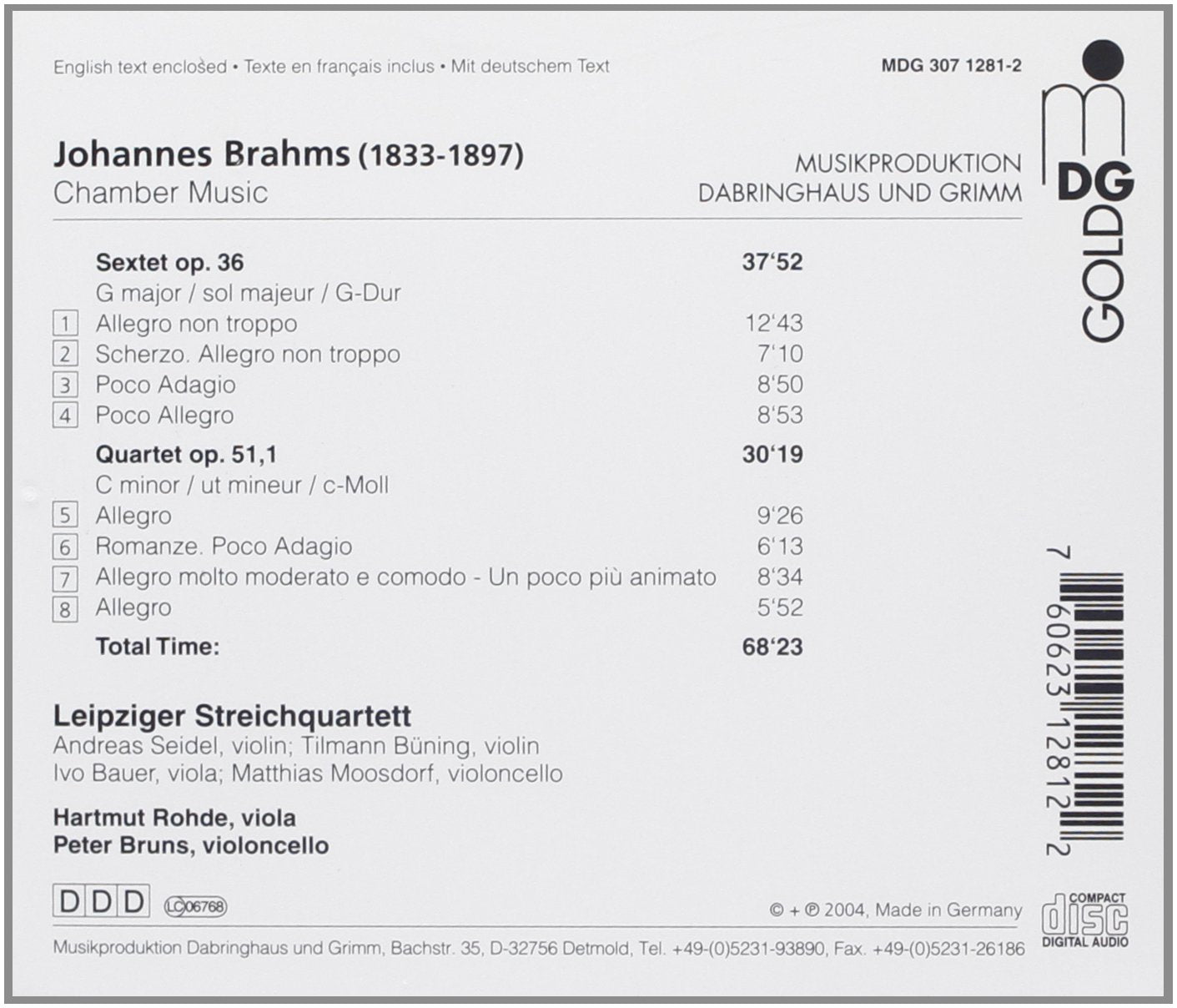 Leipziger Streichquartett/Rohde/Bruns