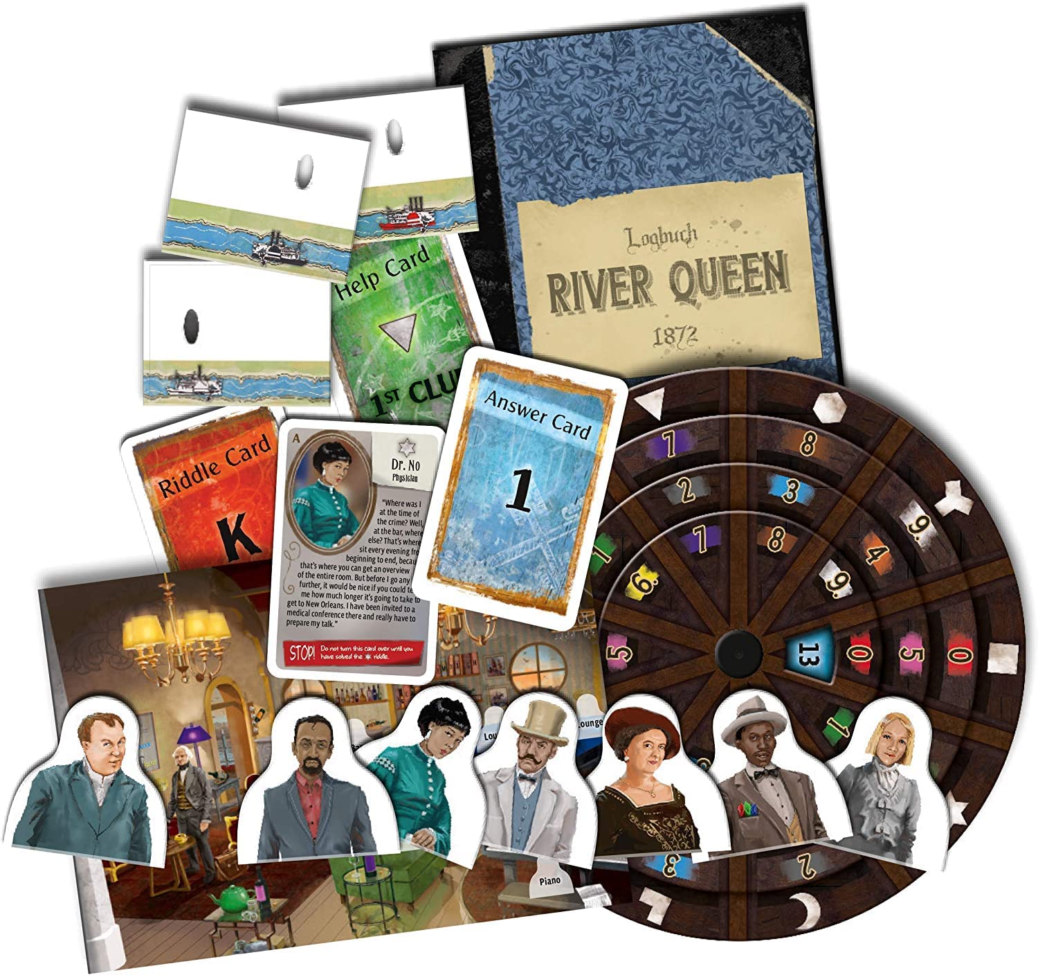 Thames & Kosmos - EXIT: Theft On The Mississippi - Level: 3/5 - Unique Escape Room Game - 1-4 Players - Puzzle Solving Strategy Board Games for Adults & Kids, Ages 12+ - 692873