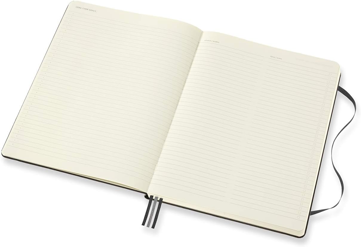 Moleskine Pro Project Planner, Agenda Professionale e Taccuino per Obiettivi, Agenda Produttività per Progetti, Copertina Rigida, Formato Extra Large 19x 25 cm, Colore Nero, 288 Pagine