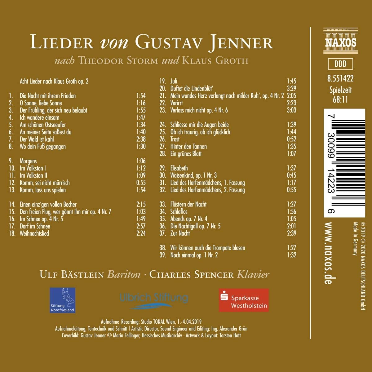 Lieder Von Gustav Jenner