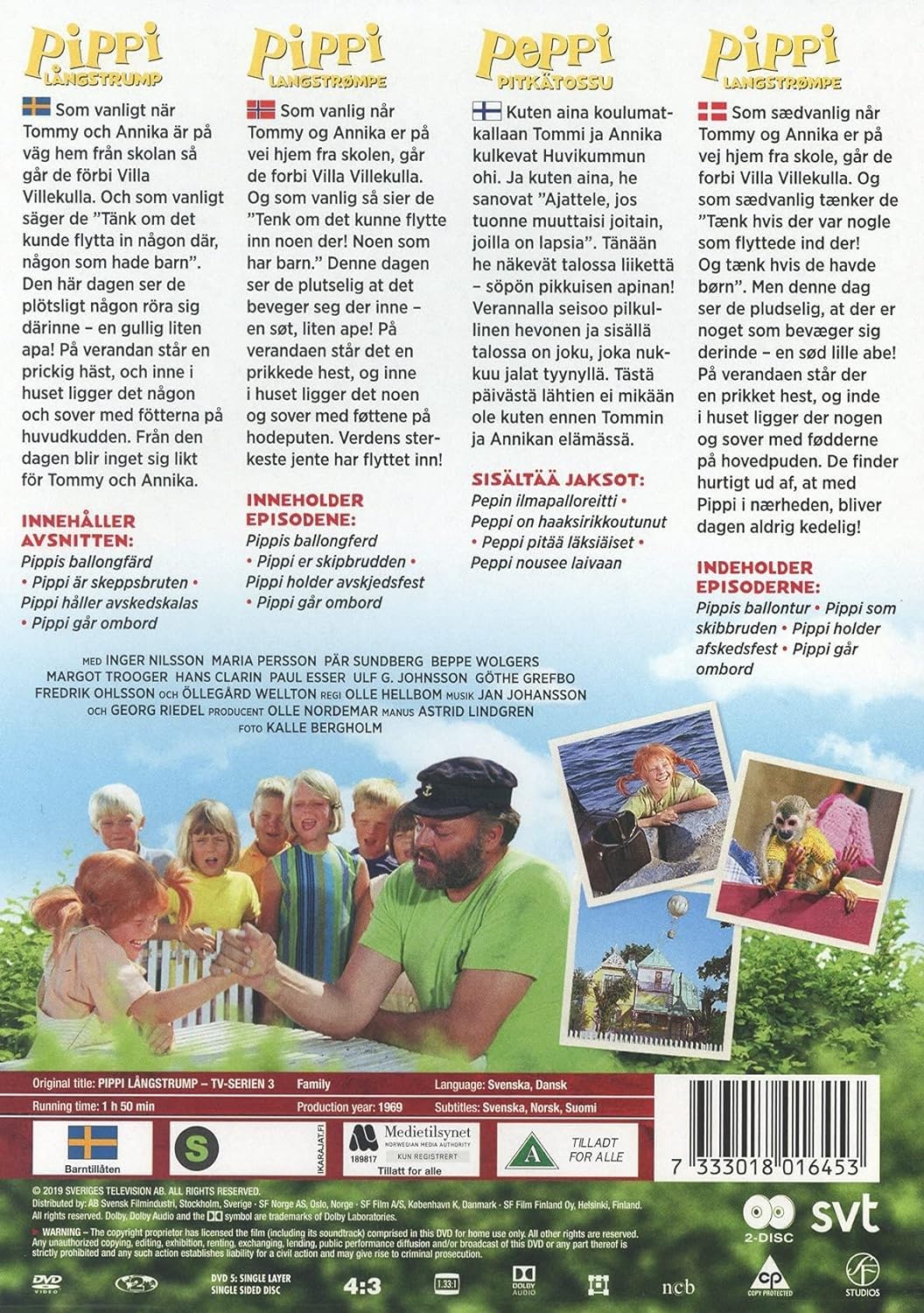 2 DVD Astrid Lindgren SCHWEDISCH/SWEDISH - Pippi Långstrump Langstrumpf TV-Serie Vol. 3