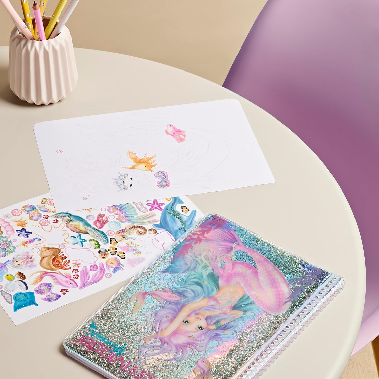 DEPESCHE 410472 Fantasy Model Mermaid Colouring Book, Approx. 17 x 23.5 x 1.5 cm, Multicolor
