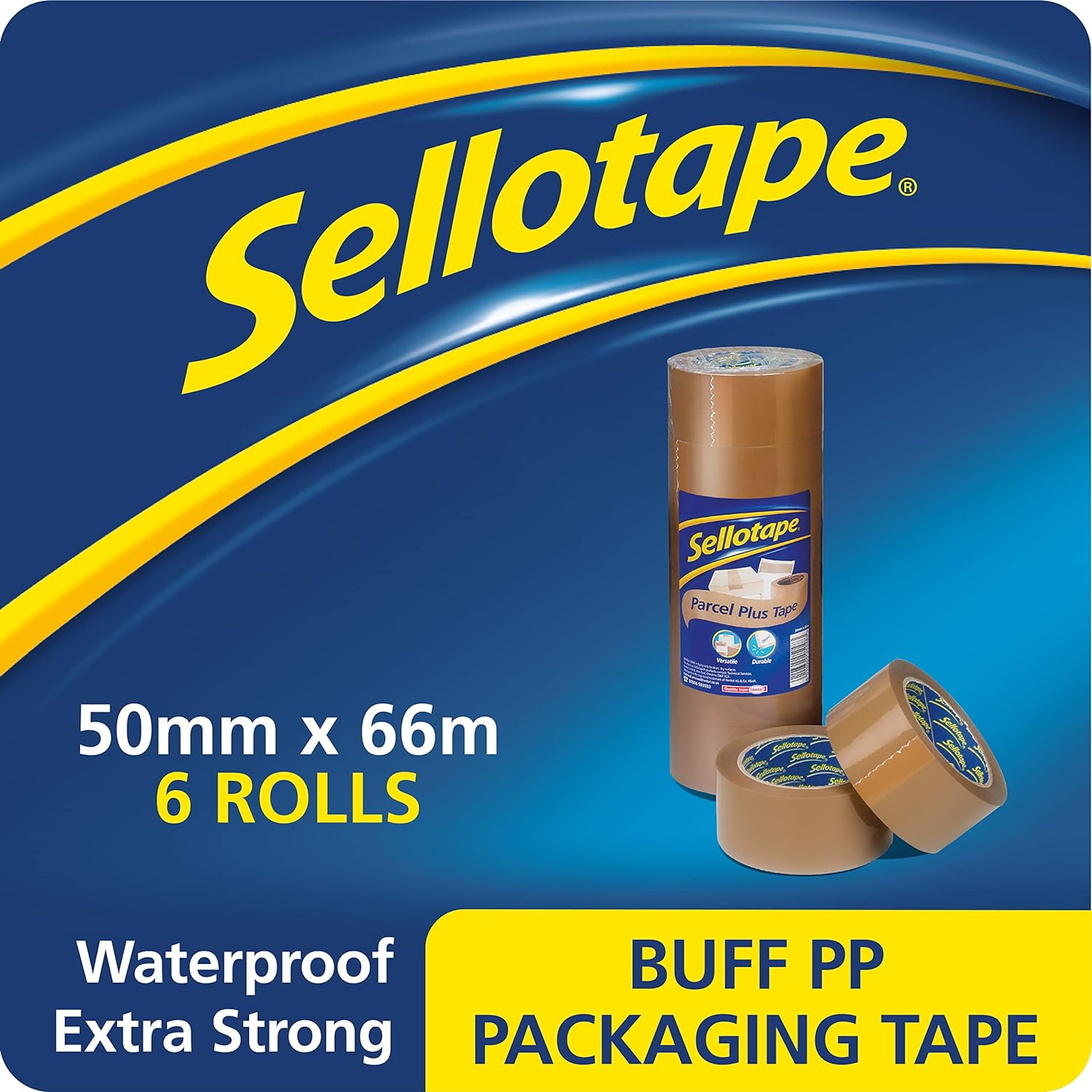 Sellotape Brown Buff Parcel Packaging Tape 50mm x 66m (Pack of 6