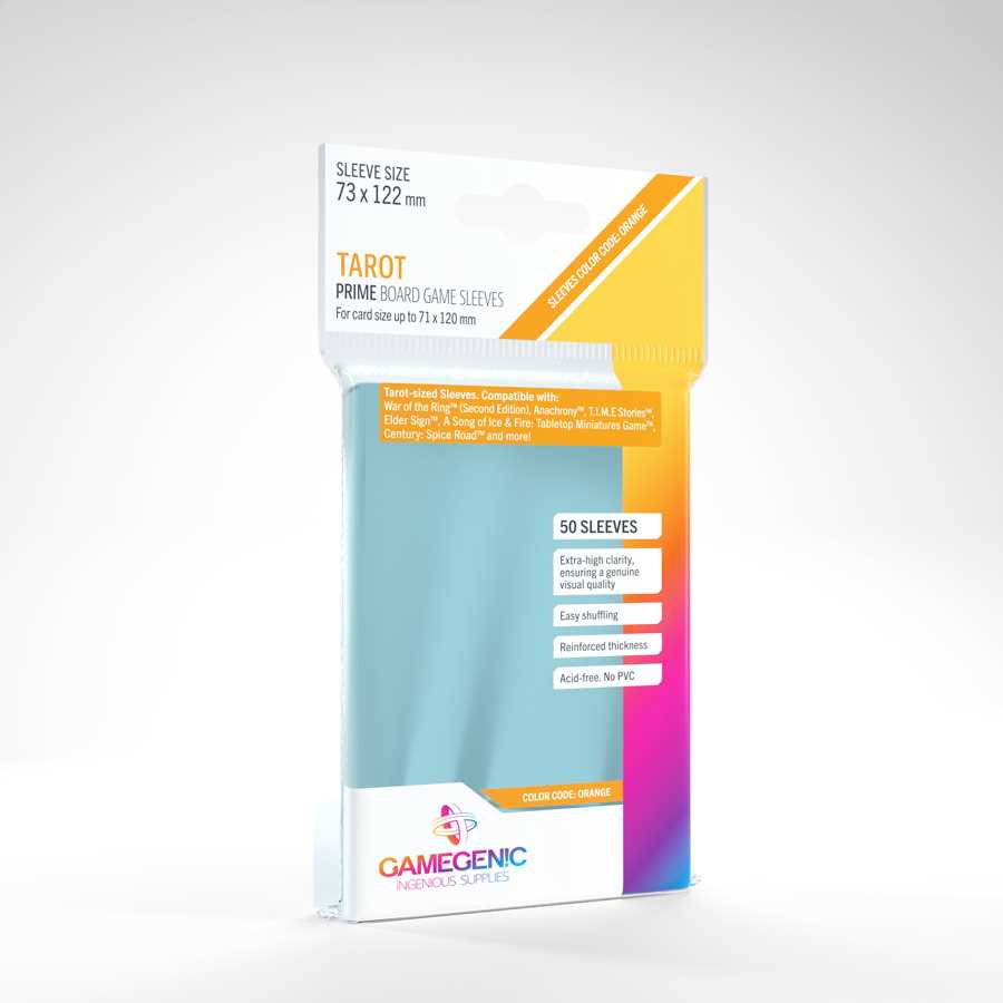 GAMEGEN!C - Prime Tarot-Sized Sleeves 73x122mm (50), Clear Color (GGS10041ML