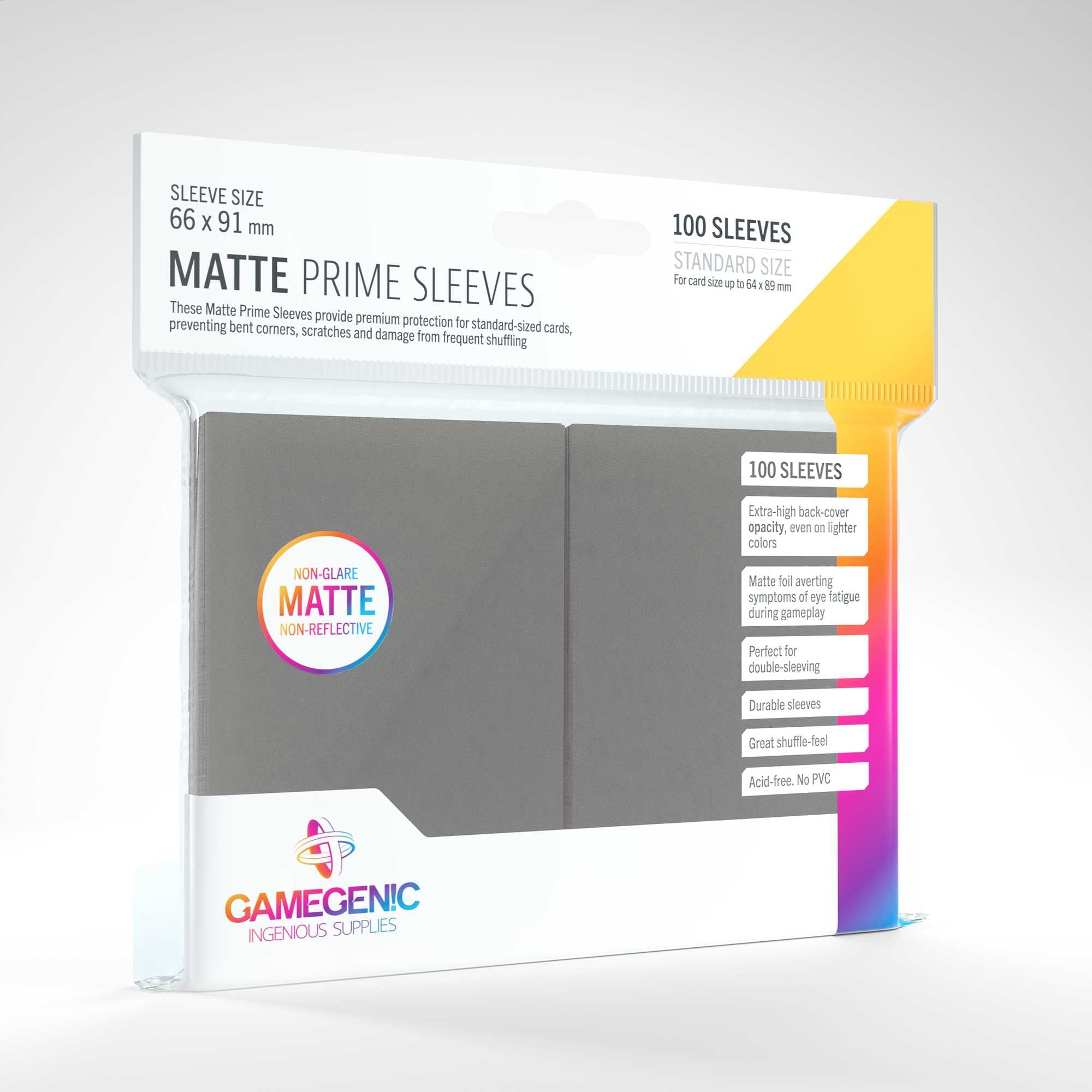 Gamegenic GGS11037ML Matte Prime Sleeves (100-Pack), Dark