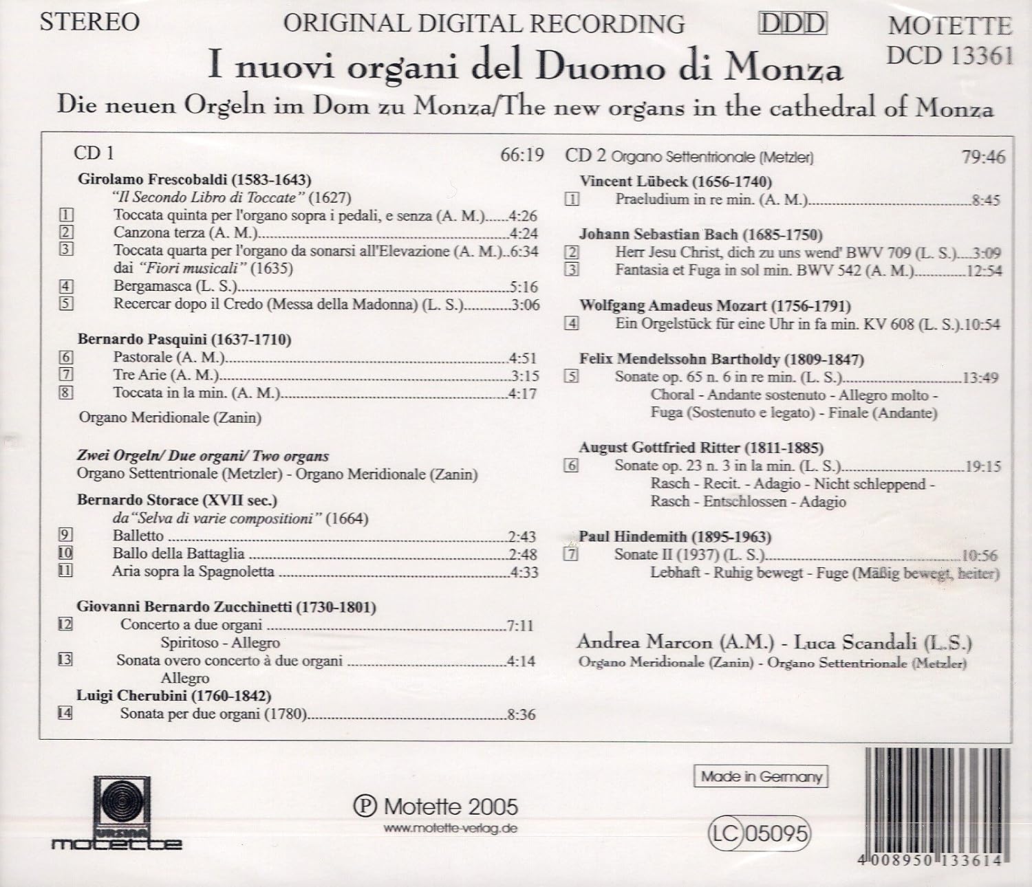 Organs of Monza Cathedral, The (Marcon, Scandali)
