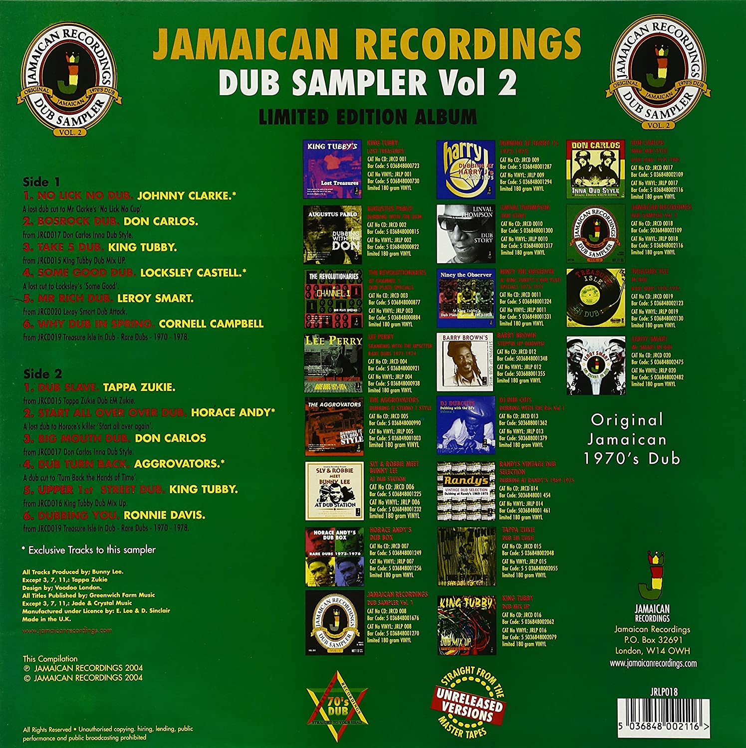 Jamaican Recordings Dub Sampler, Vol. 2