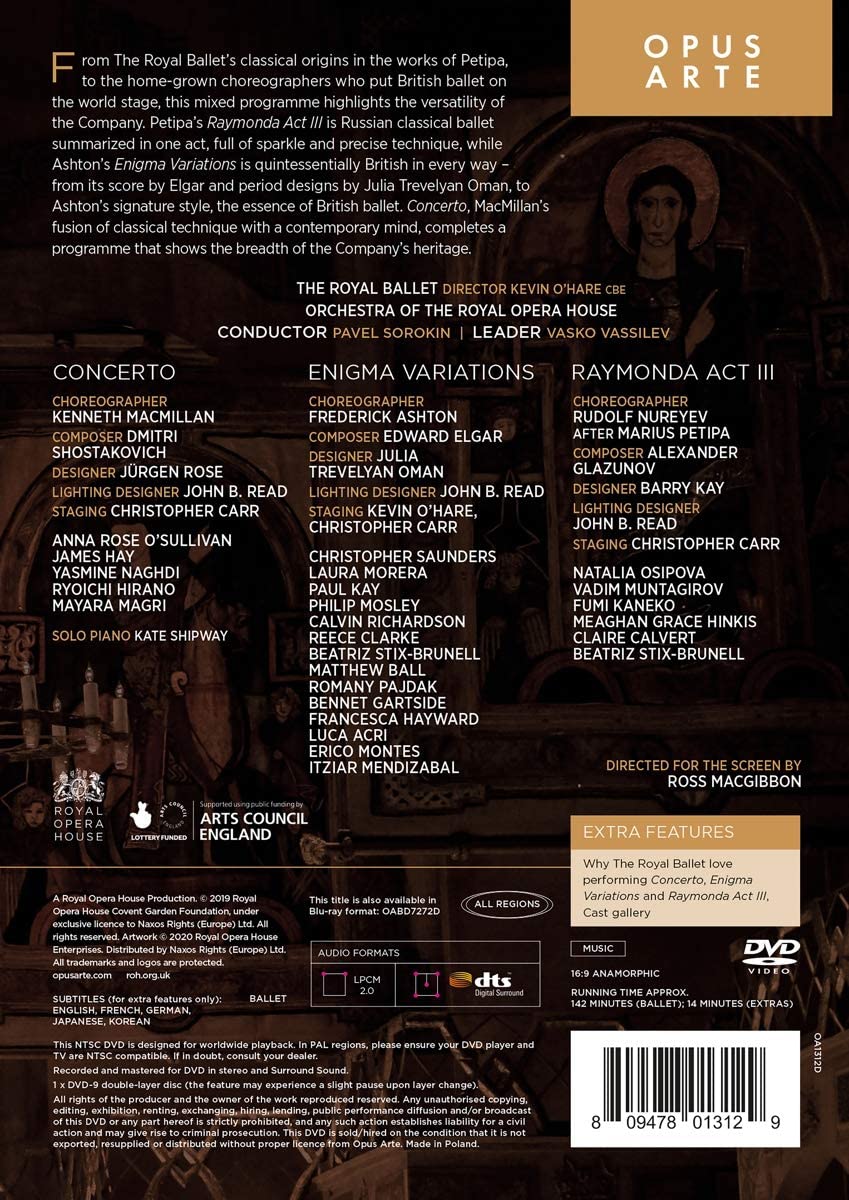 Concerto/Enigma Variations/Raymonda Act III: Royal Ballet