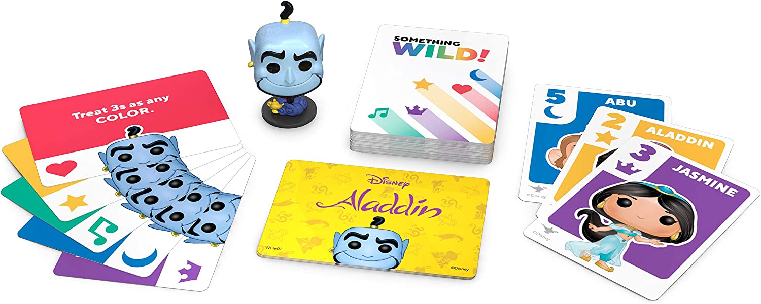 Something Wild Family Card - Aladdin Disney(Includes Collectable Mini POP!) Ideal For Children Ages 6 And Up - Fun For The Whole Family - Funko Board Game 49357