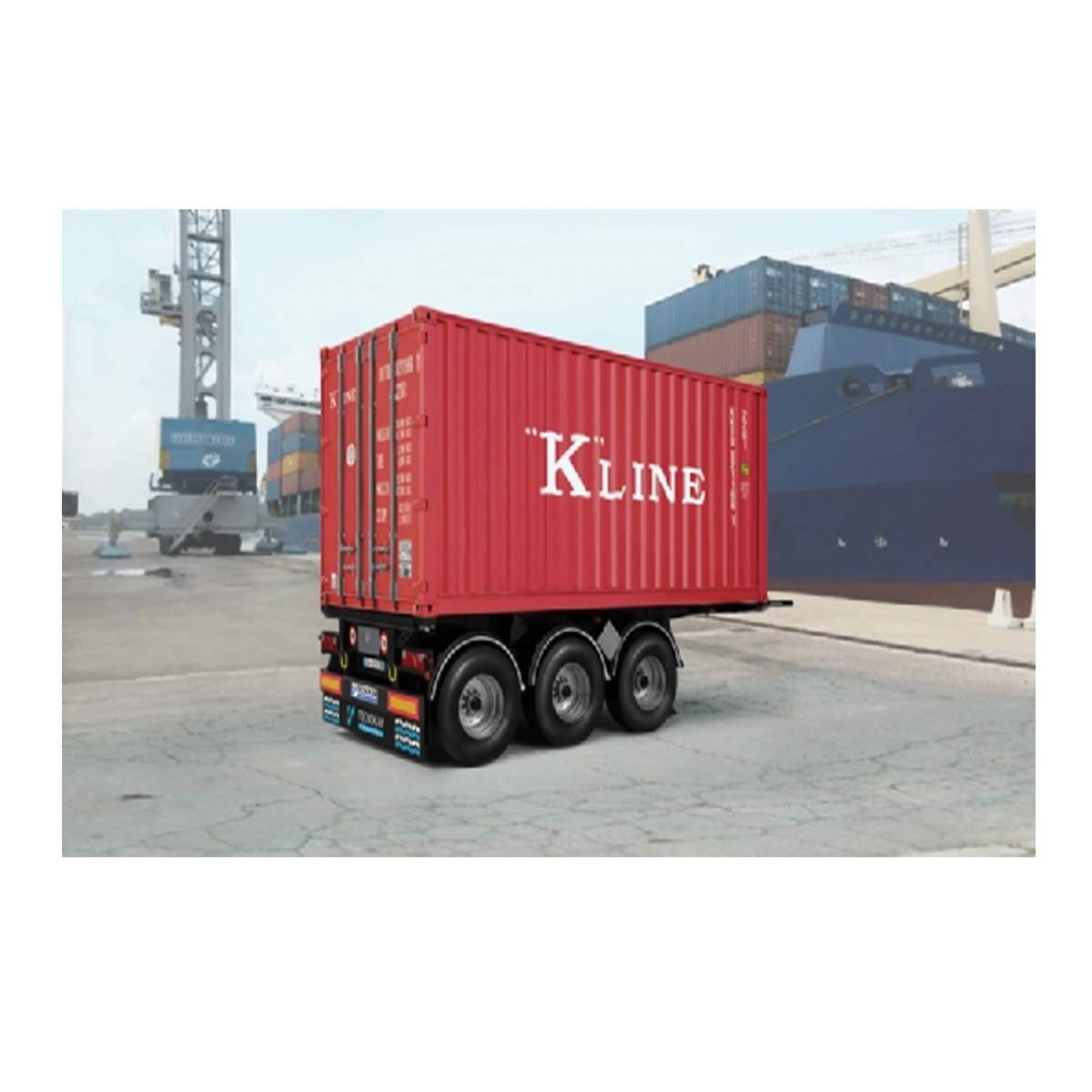 Italeri ITA3887 20 FOOT CONTAINER TRAILER Plastic Model kit, Multicolour