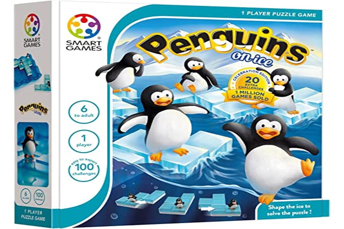 smart games - Penguins on Ice, Puzzle Game with 100 Challenges, 6+ Years
