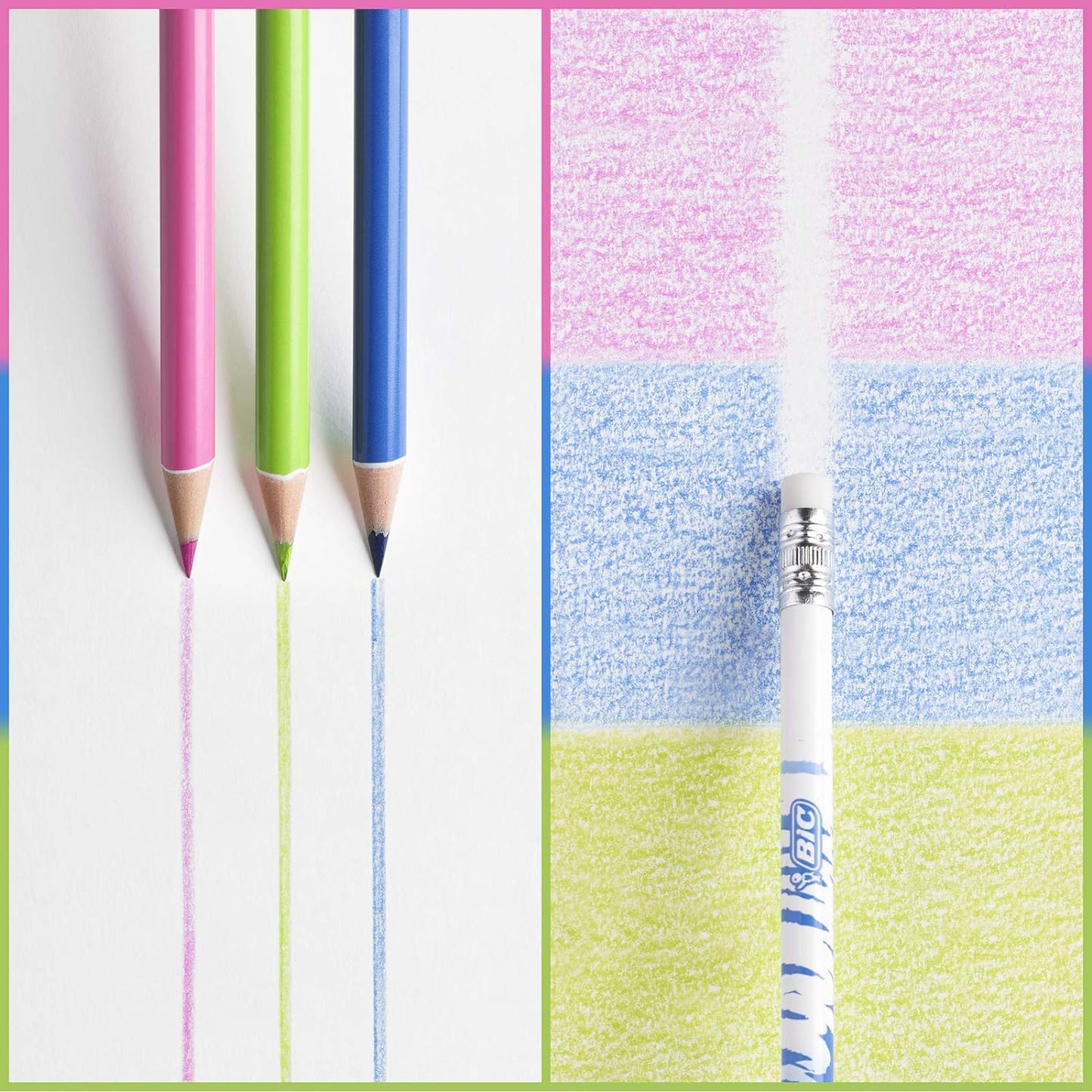 BIC Kids Evolution Illusion Erasable Colored Pencils, Pack of 12