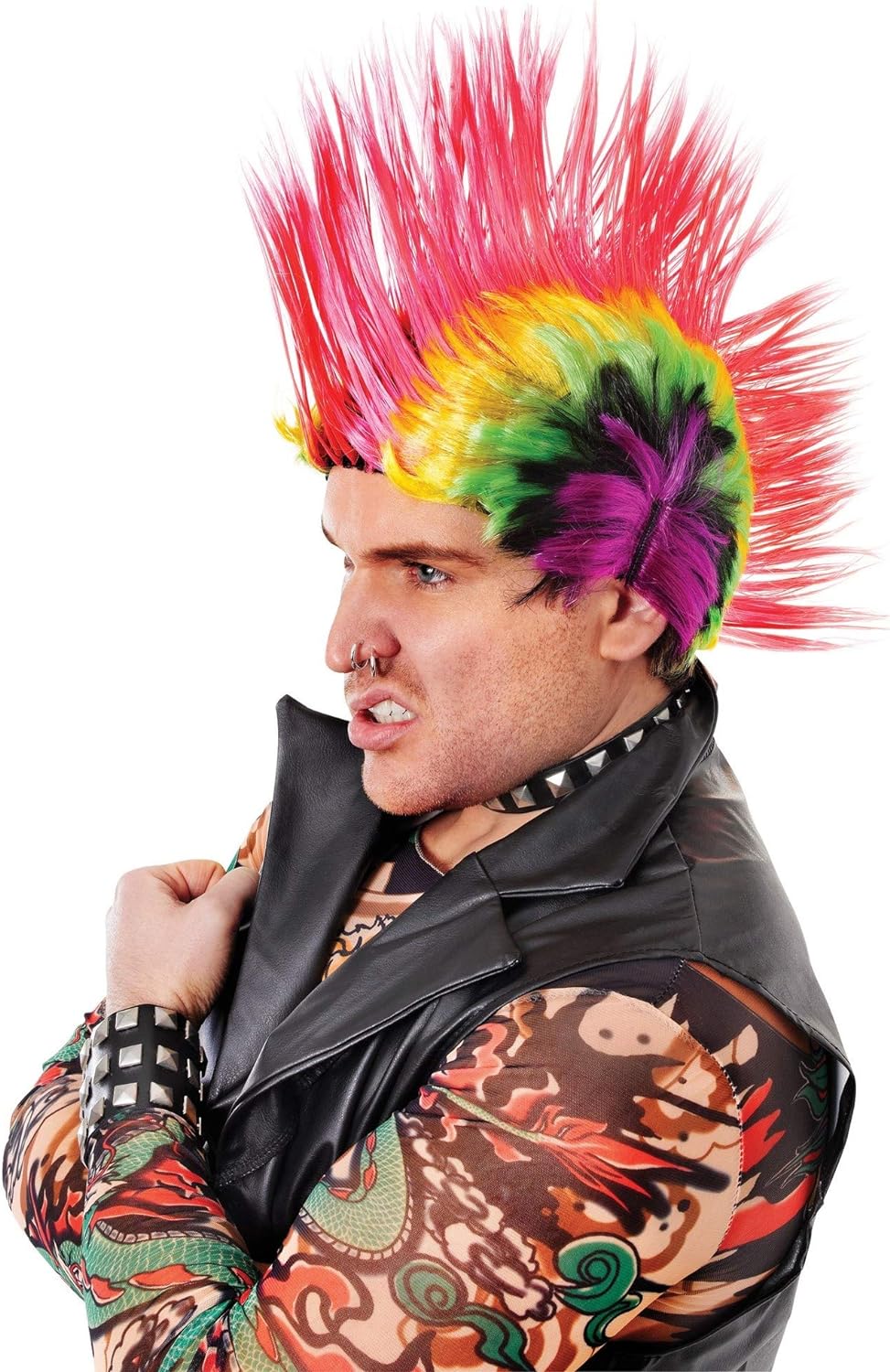 Bristol Novelty BW787 Mohican Wig, Red/Purple, One Size