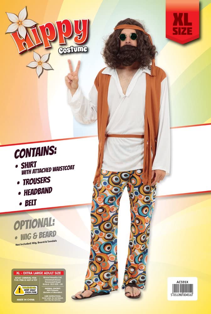 Bristol Novelty AC591X Hippy Man Costume, X-Large