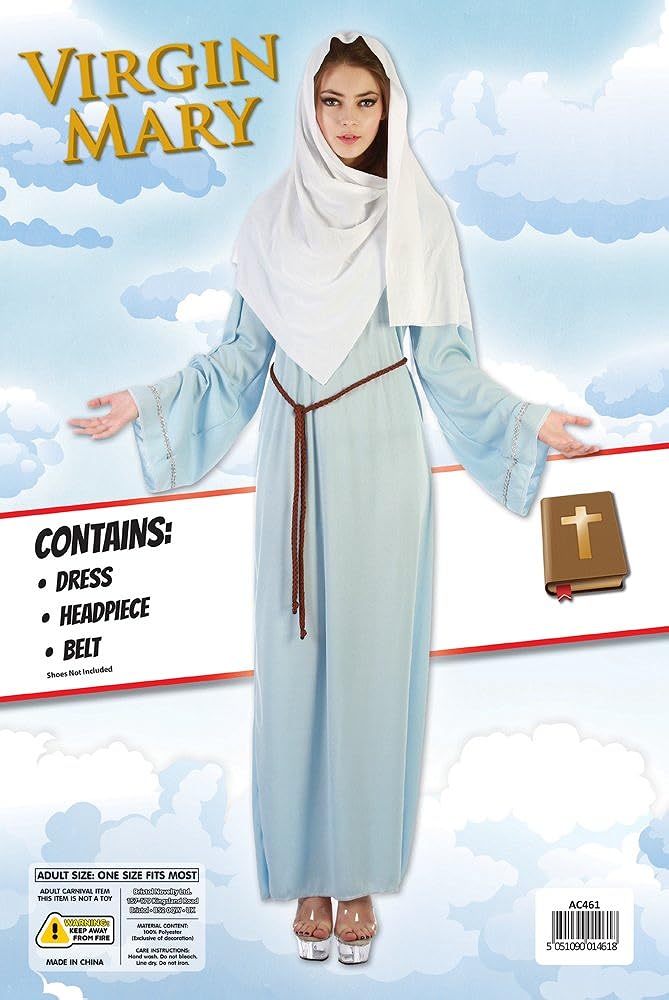 Bristol Novelty Nativity Christmas Ladies Religious Top Fancy Dress Party Virgin Mary Costume UK