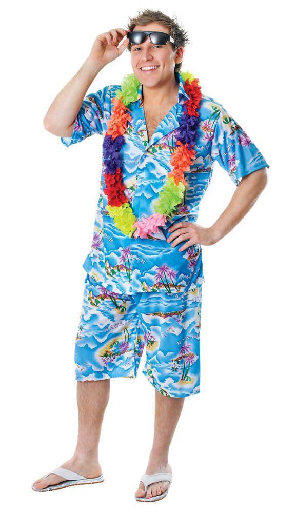 Bristol Novelty Disfraz de hawaiano para hombre, multicolor, 44"/112 cm (AC332