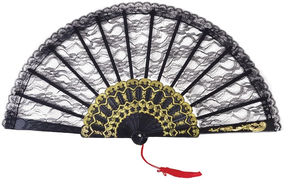 Bristol Novelty BA841 Fan Black Lace Spanish, Womens, One Size