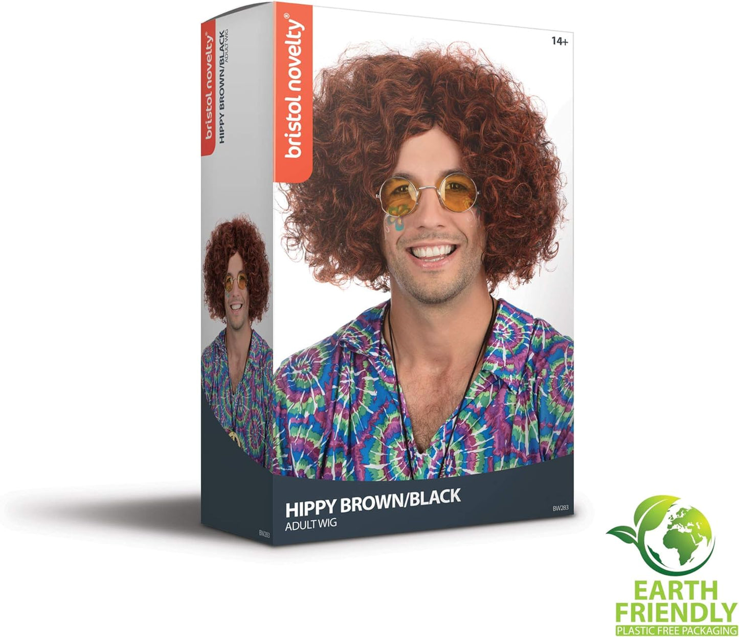 Bristol Novelty BW283 Perruque hippie pour homme Marron/noir