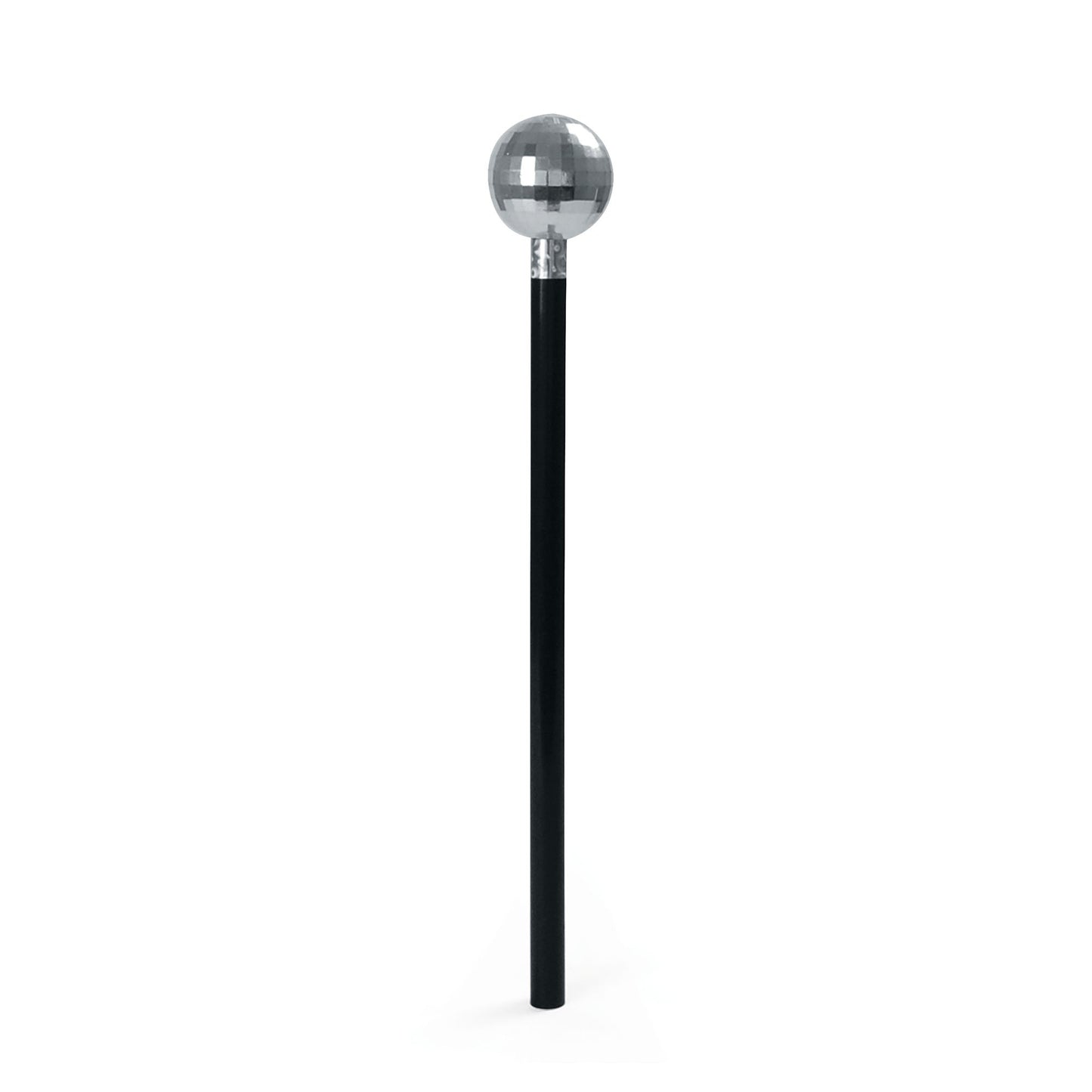 Bristol Novelty BA120 Mirror Ball Cane | Black, unisex-adult, Silver, One Size