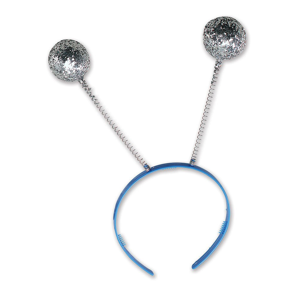 Bristol Novelties Head Boppers Silver Balls Coloured Headband, Band Colour May Vary