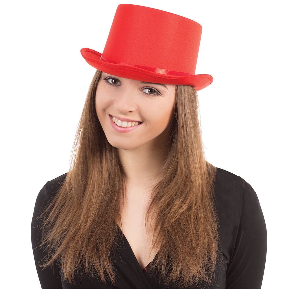 Bristol Novelty BH501 Top Hat Red Satin, Unisex-Adult, One Size