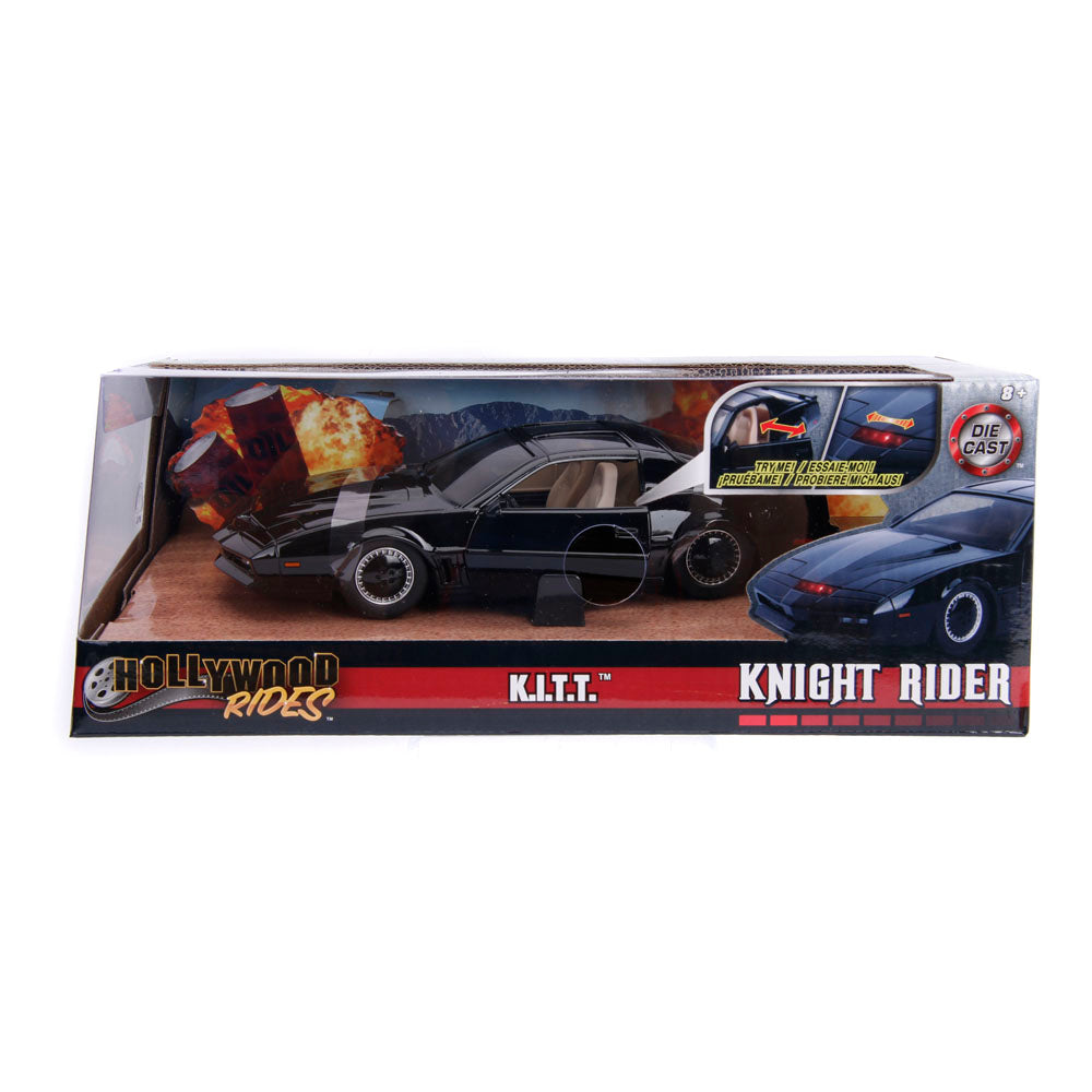 Jada- Kitt Coche fantástico Metal 1:24 con Luces Coleccionismo, Color negro, Talla Única (253255000