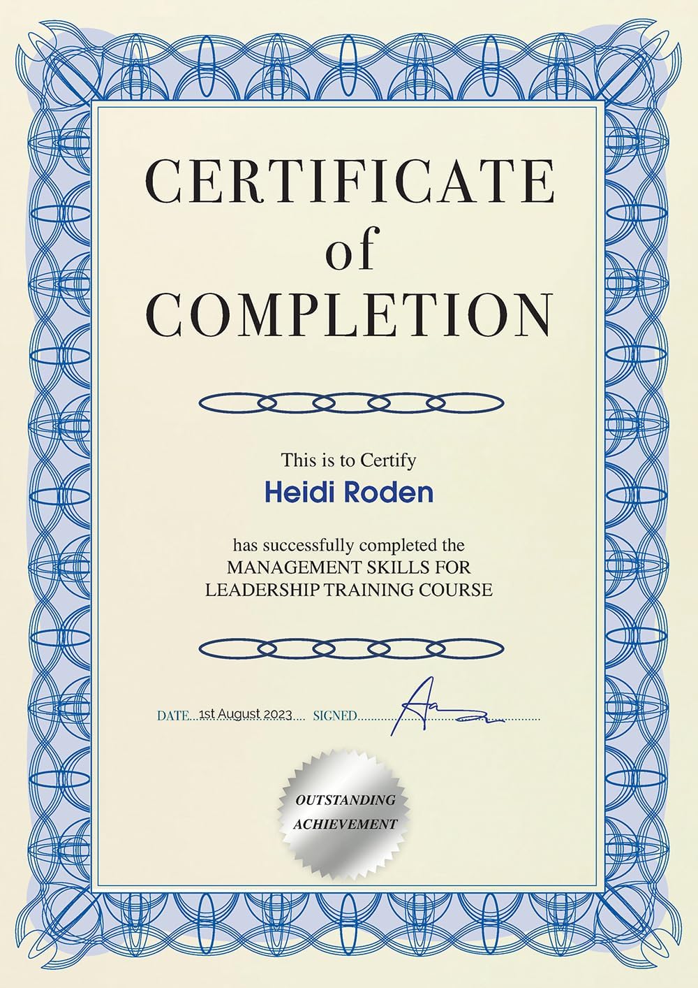 Computer Craft A4 Certificate Papers with Foil Seals, 90gsm, Blue