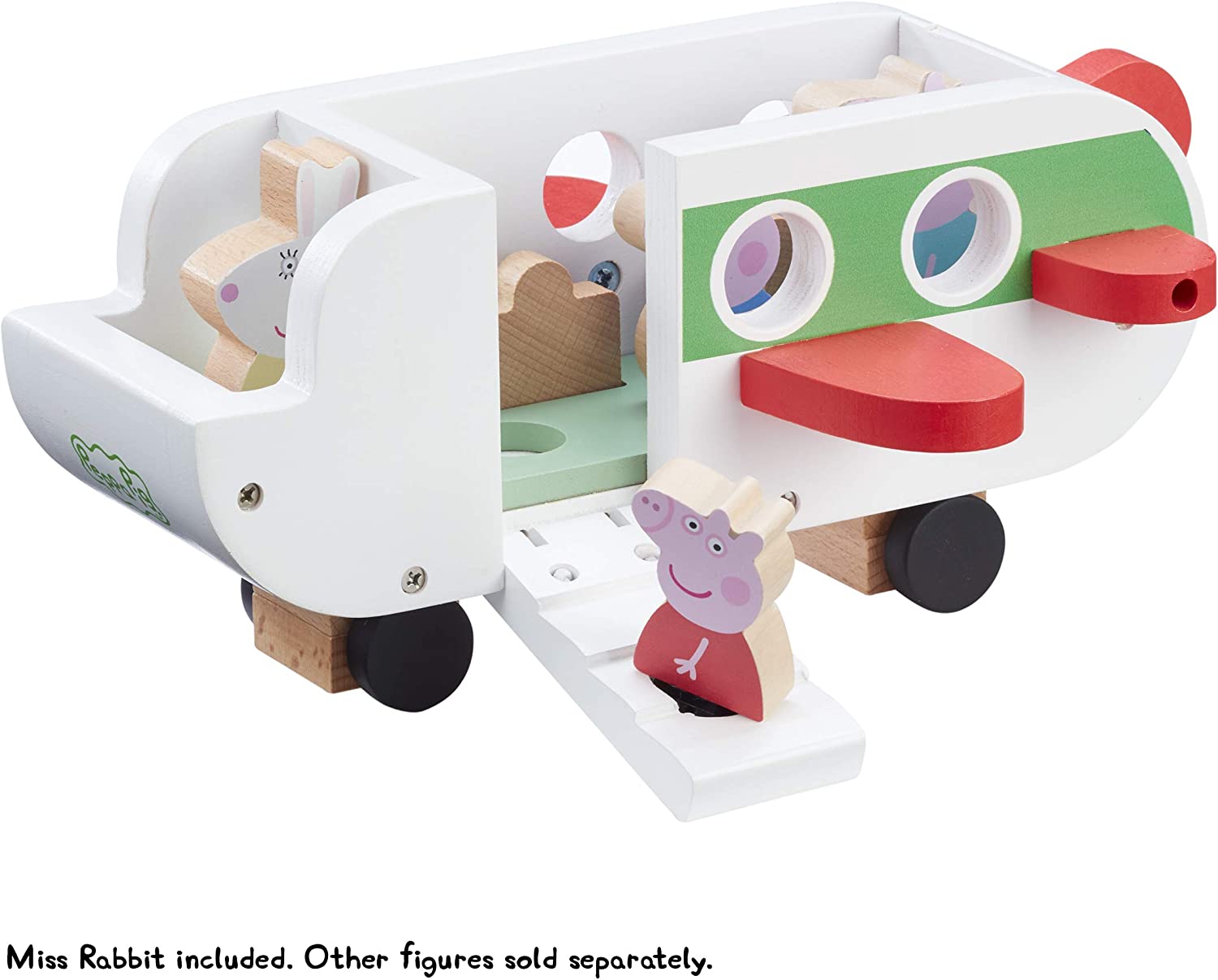 Peppa Pig Wooden Aeroplane, push along vehicle, imaginative play, preschool toys, fsc certified, sustainable gift for 2-5 years old