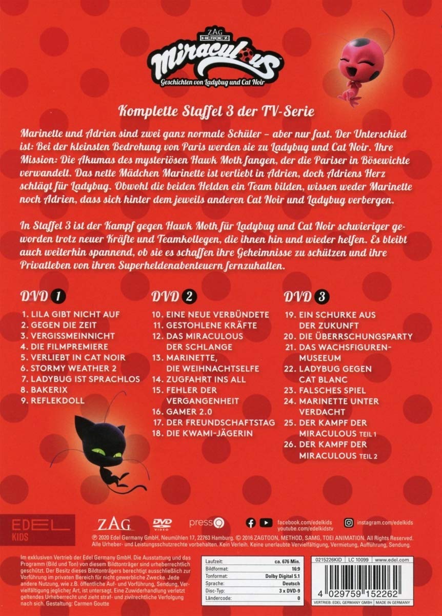 Miraculous - Geschichten von Ladybug & Cat Noir - Die komplette 3. Staffel