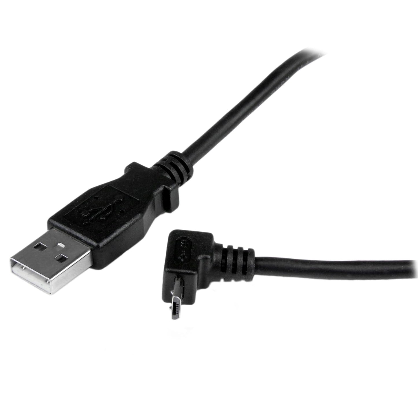 StarTech.com USBAUB1MU 1 m Micro USB Cable Cord, A to Up Angle Micro B, Up Angled Micro USB Cable, 1x USB A (M), 1x USB Micro B (M) - Black