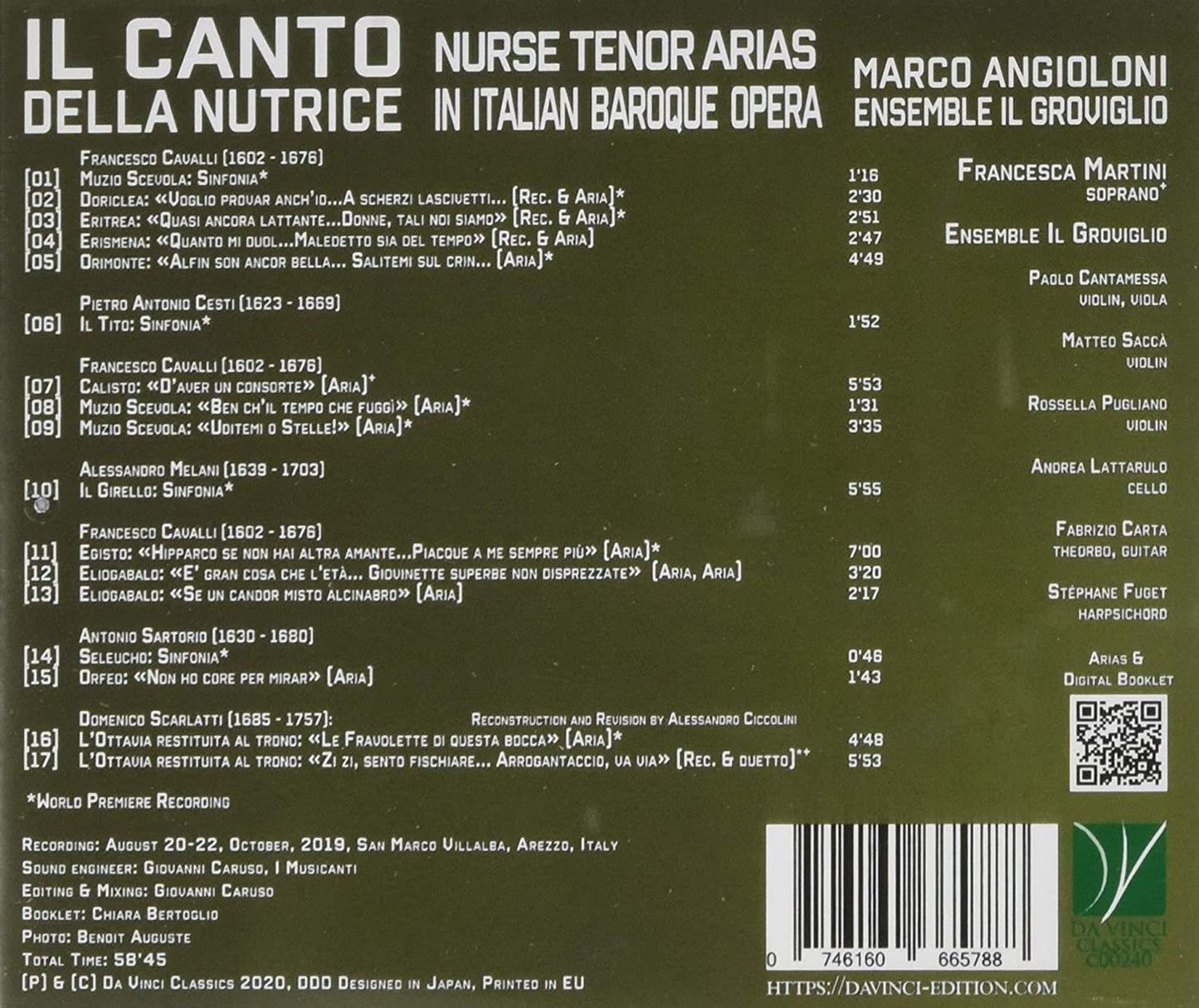 Il Canto Della Nutrice: Nurse Tenor Arias In Italian Baroque Opera