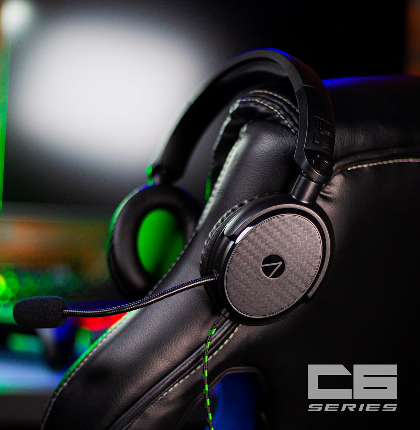 STEALTH C6-100 Black & Green Over Ear Gaming Headset PS4/PS5, XBOX, Nintendo Switch, PC with Flexible Mic, 3.5mm Jack, 1.5m Cable, Lightweight, Comfortable and Durable