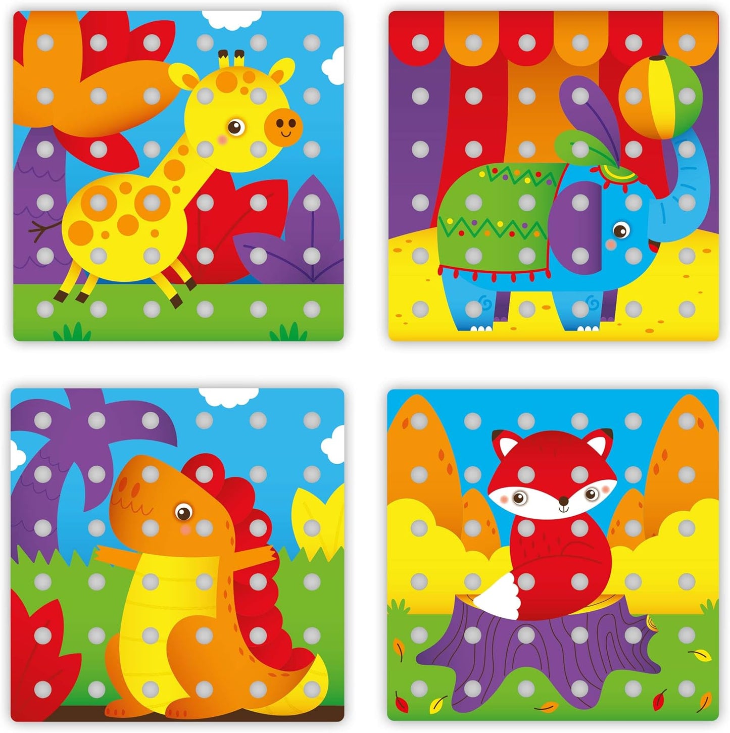 Quercetti 2271 Quercetti-2271 Jumbo Peggy-Early Learning Button Art Game Construction Plugging Toys