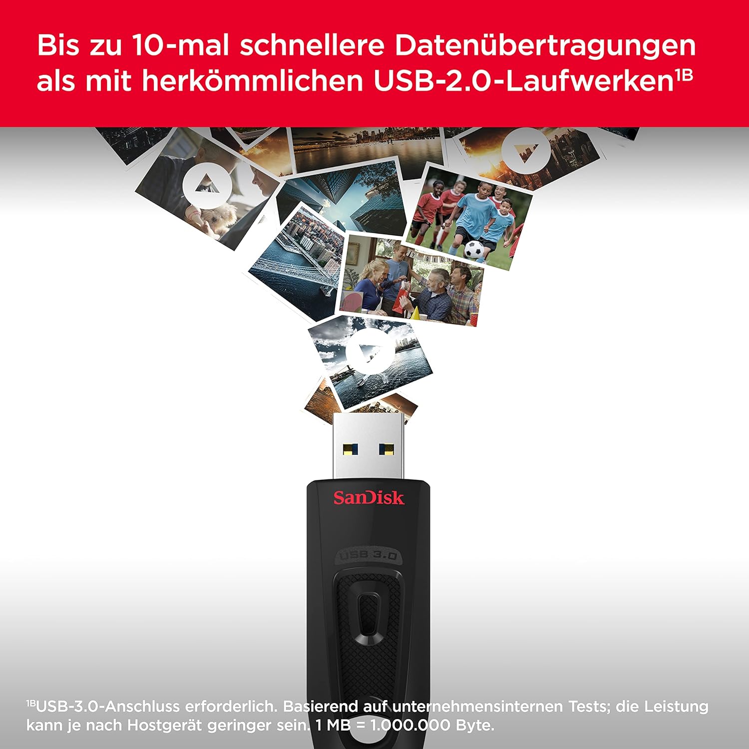 SanDisk Ultra USB 3.0 Flash-Laufwerk 512 GB (SecureAccess Software, Passwortschutz, Übertragungsgeschwindigkeit von bis zu 130 MB/s