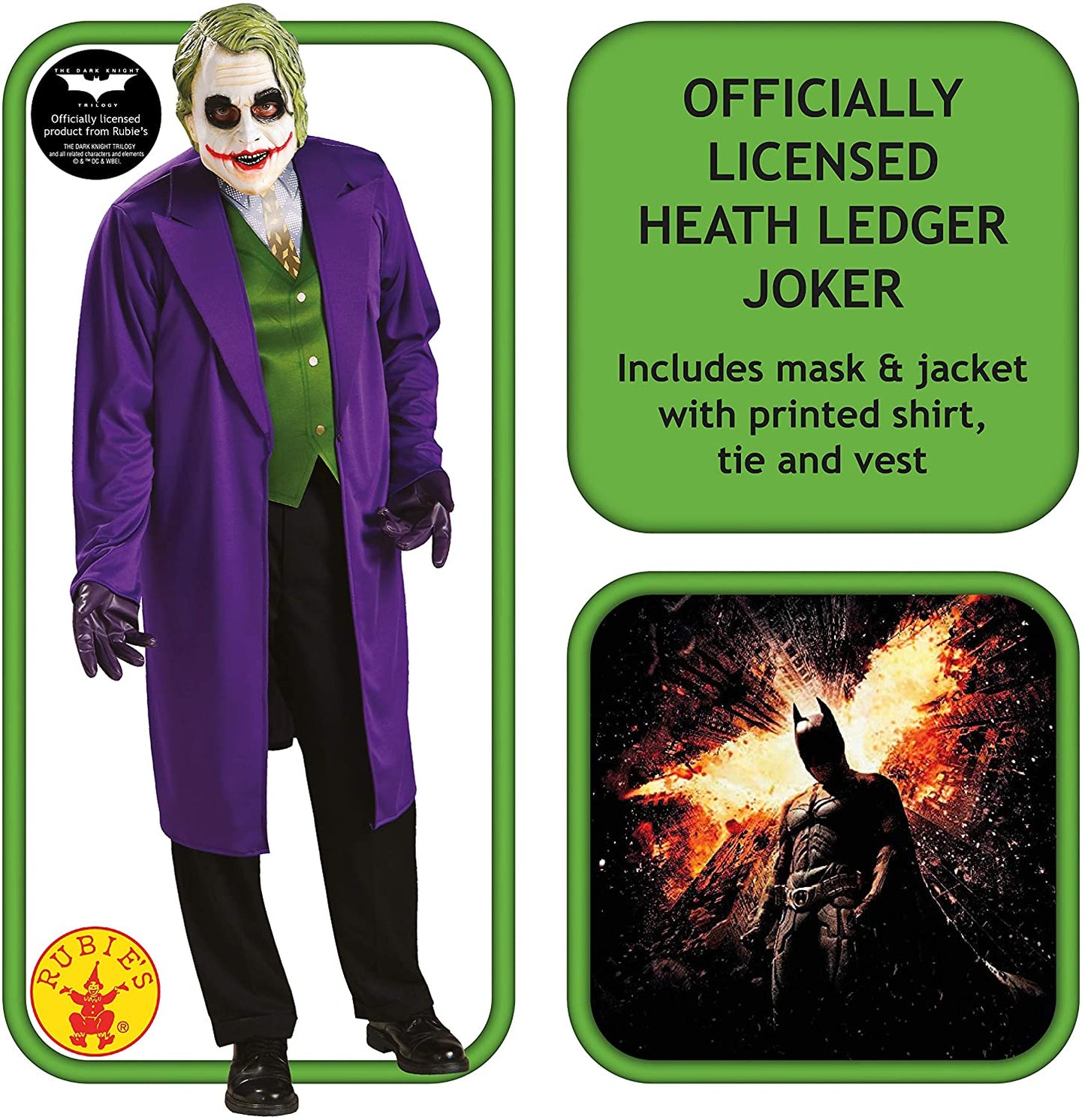 Rubie's 3888631 - The Joker Classic - Adult, Action Dress Ups en accessoires, One Size