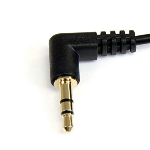 6 Ft Slim 3.5Mm Right Angle Stereo Audio Cable - M/M