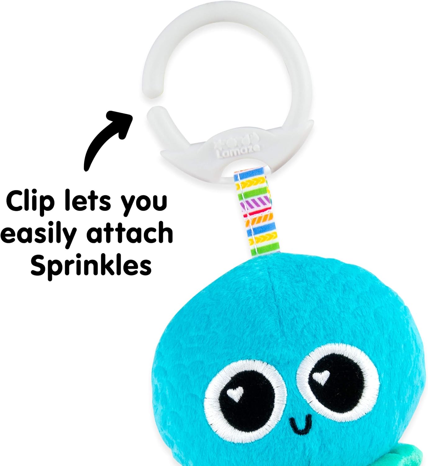 Lamaze L27194 Mini Clip & Go Sprinkles The Jellyfish, Clip on Pram and Pushchair Newborn, Sensory Toy for Babies Boys and Girls from 0-6 Months Mini Sprinkles the Jellyfish