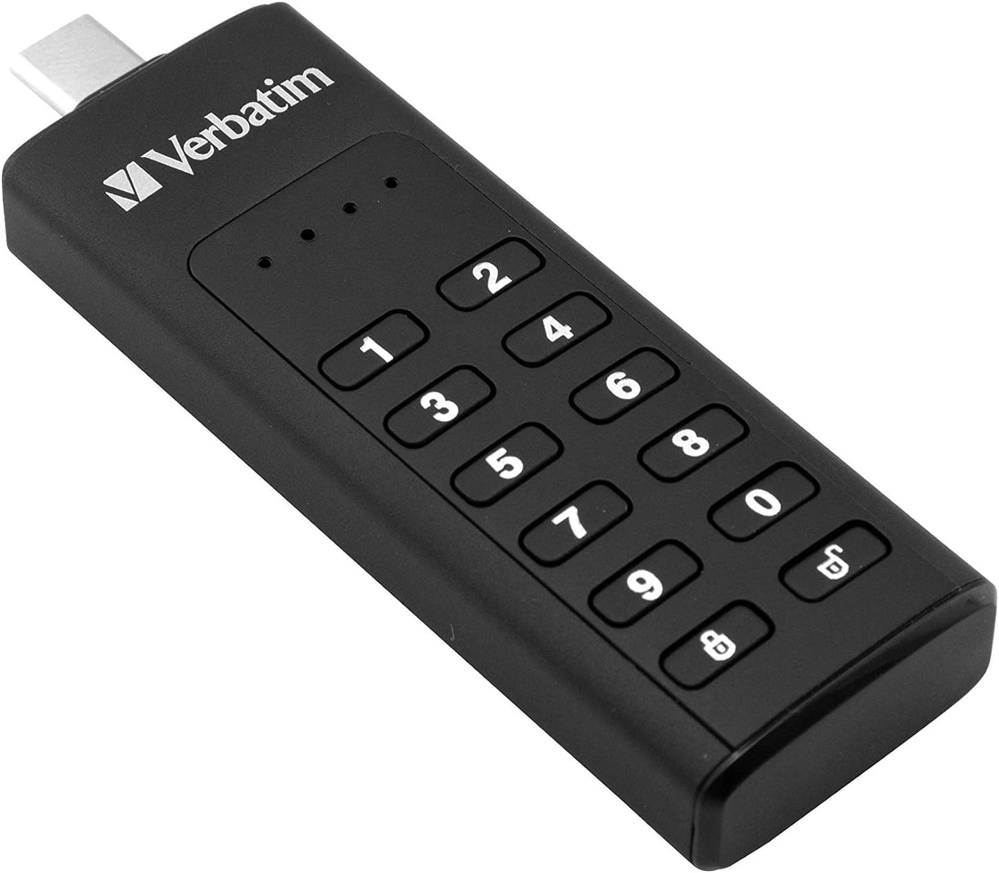 Verbatim 49430 Keypad Secure USB Stick I USB Type-C I 32GB I Memory Stick with Passcode Protection & Encryption I Including USB-C Extension Cable I USB Type-C for Laptop Notebook & Co I Black 32 GB