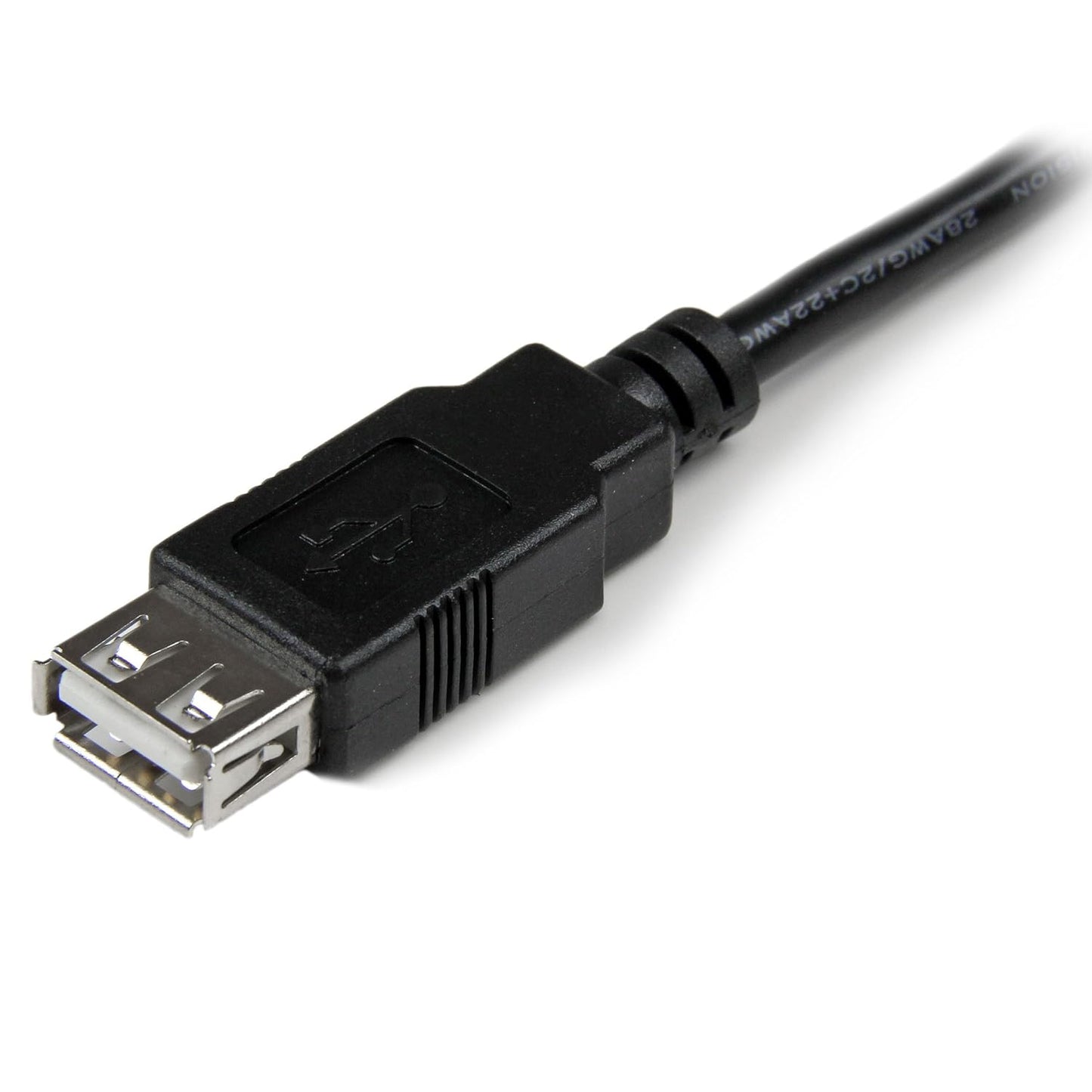 StarTech.com 6in USB 2.0 Extension Adapter Cable A to A - M/F - USB extension cable - USB (M) to USB (F) - USB 2.0 - 5.9 in - black (USBEXTAA6IN