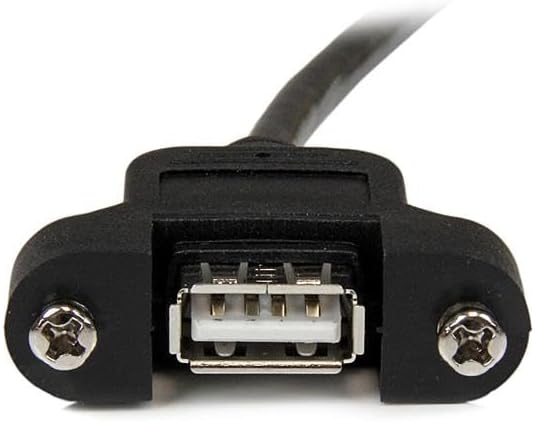 StarTech.com USBPNLAFAM2 2 ft Panel Mount USB Cable A to A F/M, Panel Mount USB Extension USB A-Female to A-Male Adapter Cable 2ft, USB-A (F) Port,Black