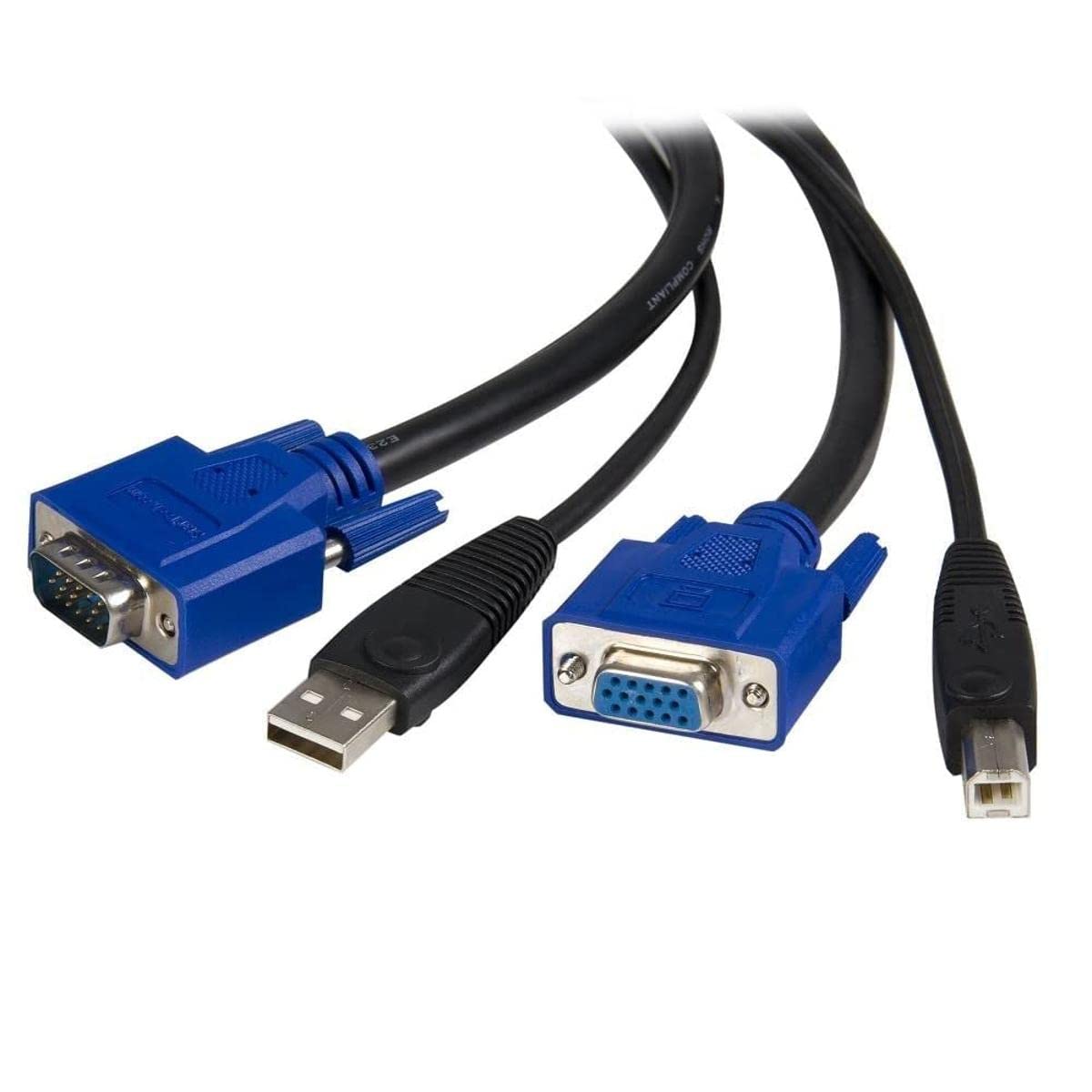 StarTech.com 2-in-1 USB KVM Cable - Keyboard / video / mouse / USB cable - HD-15 (VGA), USB Type B (M) to USB, HD-15 (VGA) - 6 ft - SVUSB2N1_6