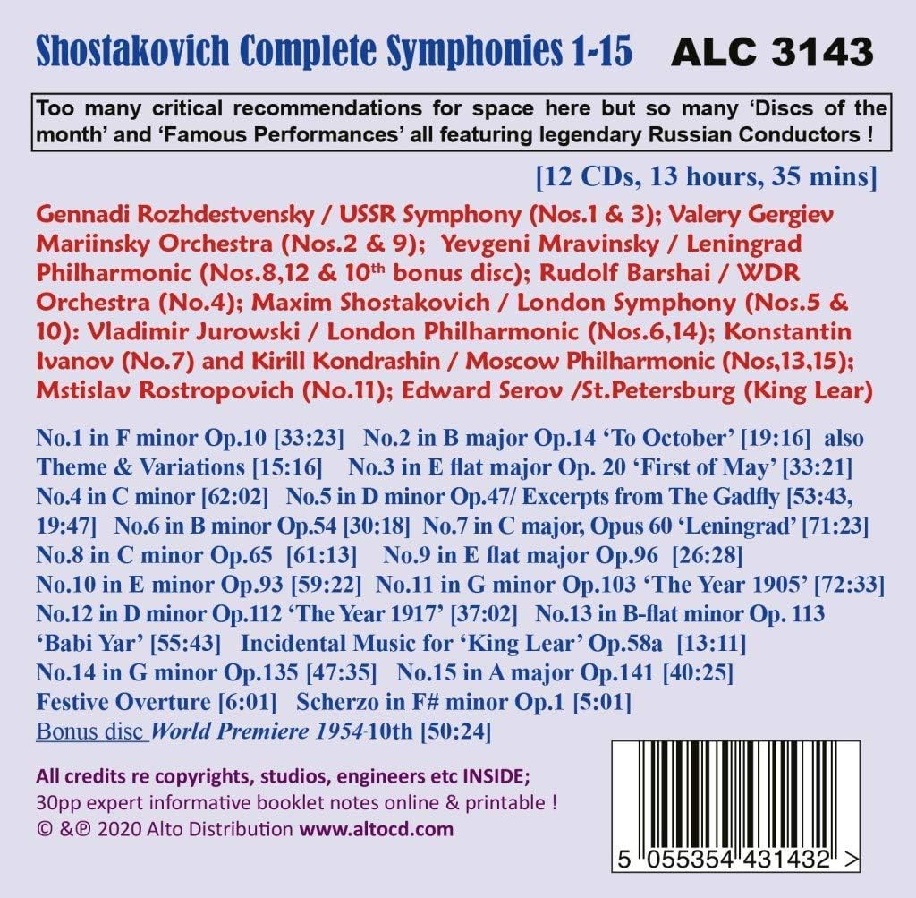 Shostakovich: Complete Symphonies; Legendary Russian Conductors