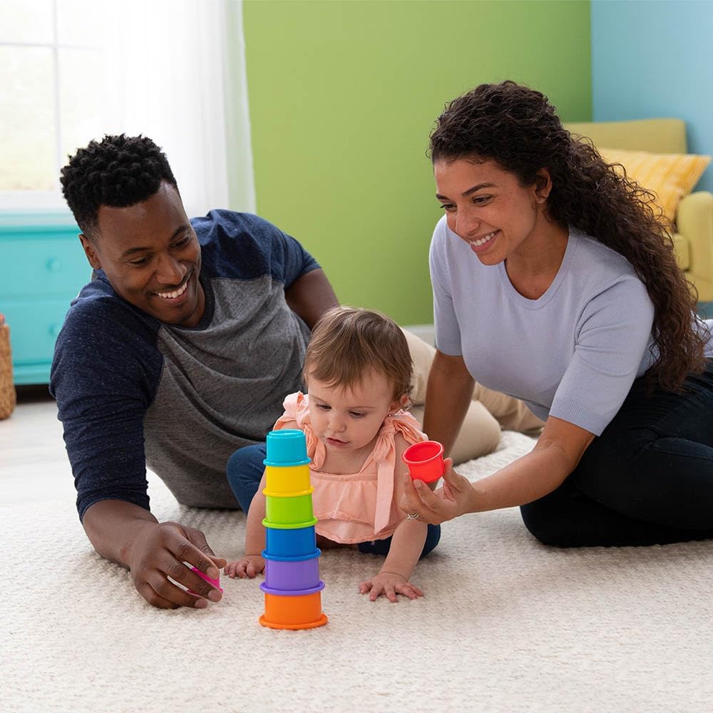 LAMAZE - Pile And Play Stacking Cups - Stacking And Nesting Toy Set - Stacking Cups for Babys - Colourful Toys of Babys, Multicoloured , From 0 Months +
